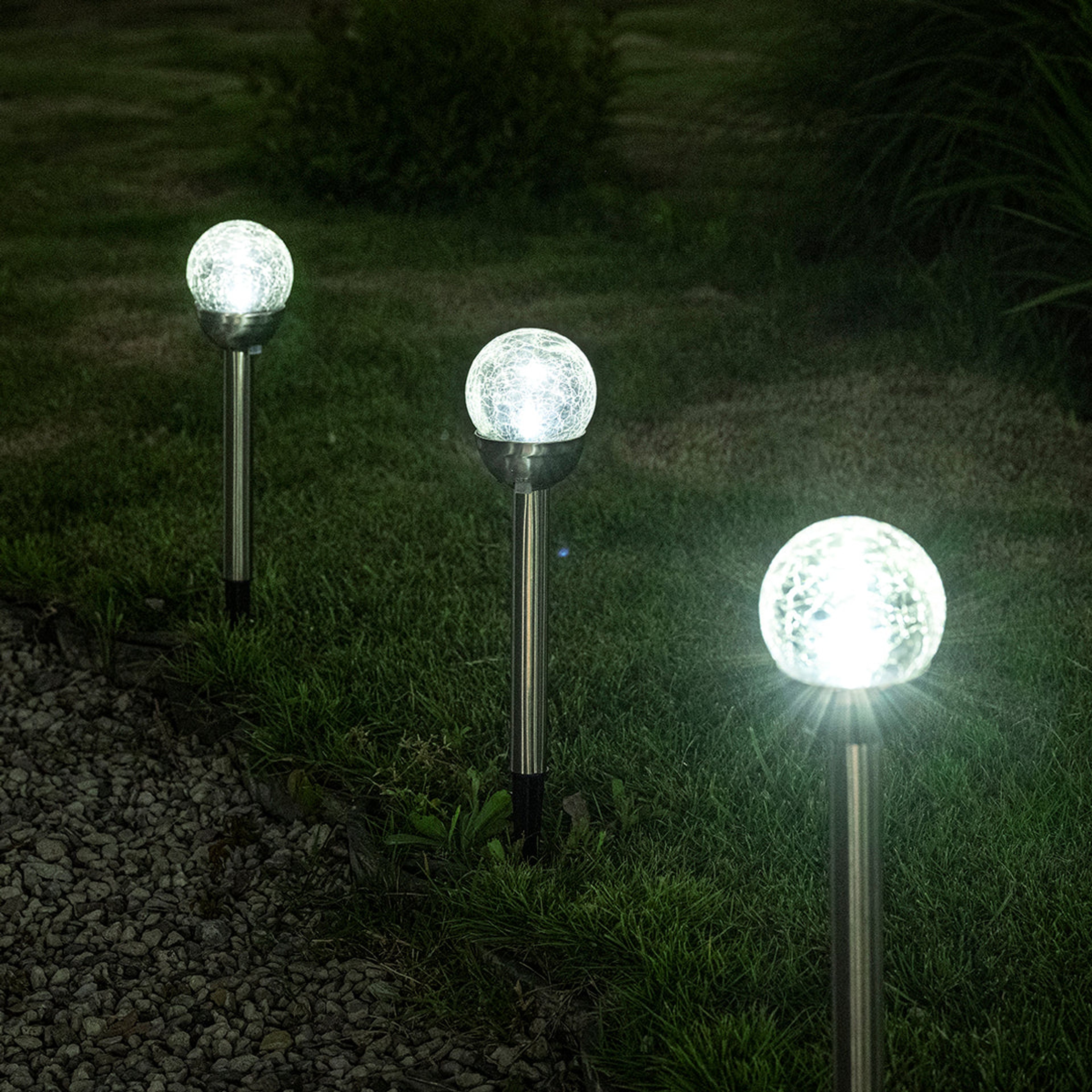 Gigalumi Colorful Solar Crackle Glass Ball Lights Set (3&6 Pack)