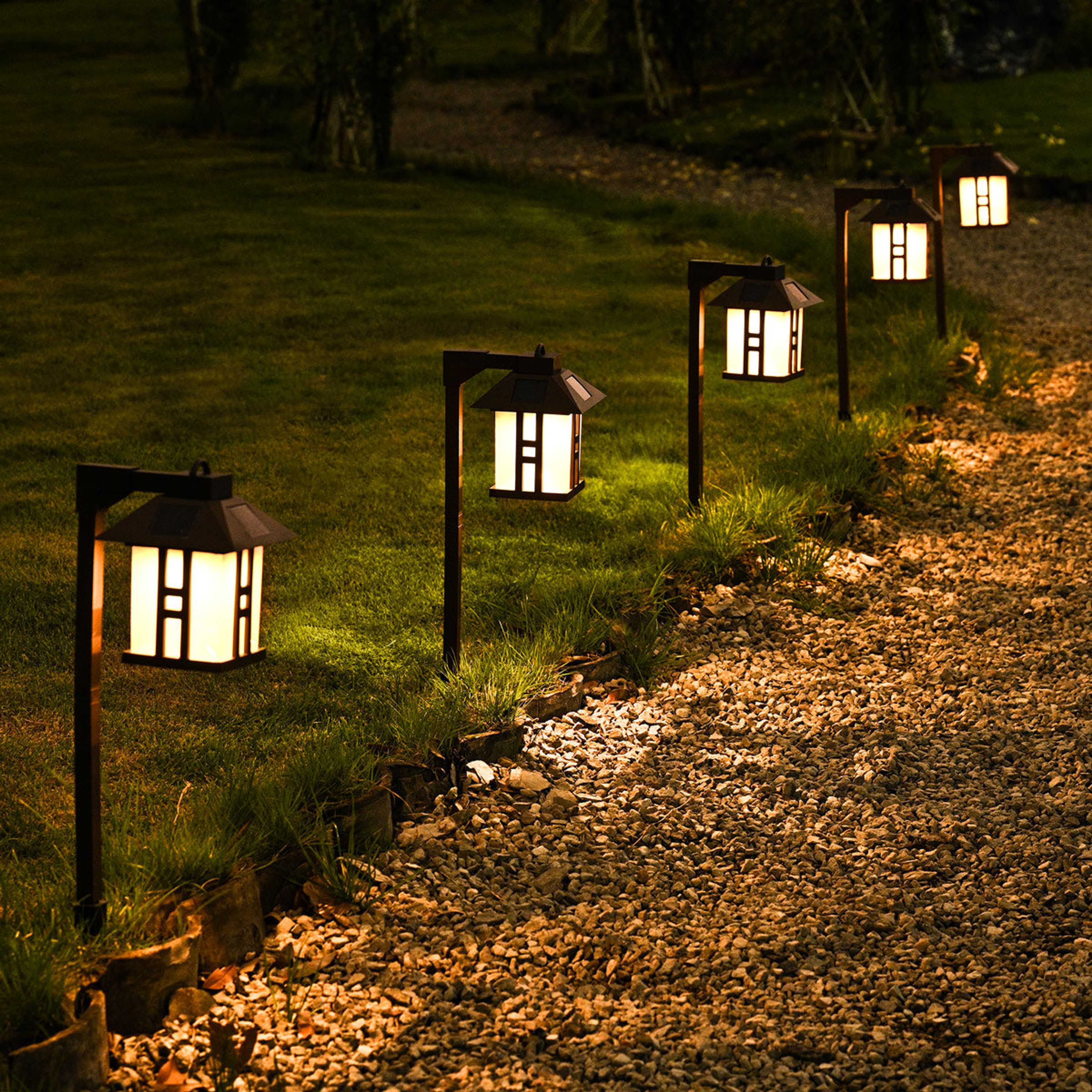Gigalumi Solar Square Sconce Walkway Lights Set (4 Pack)