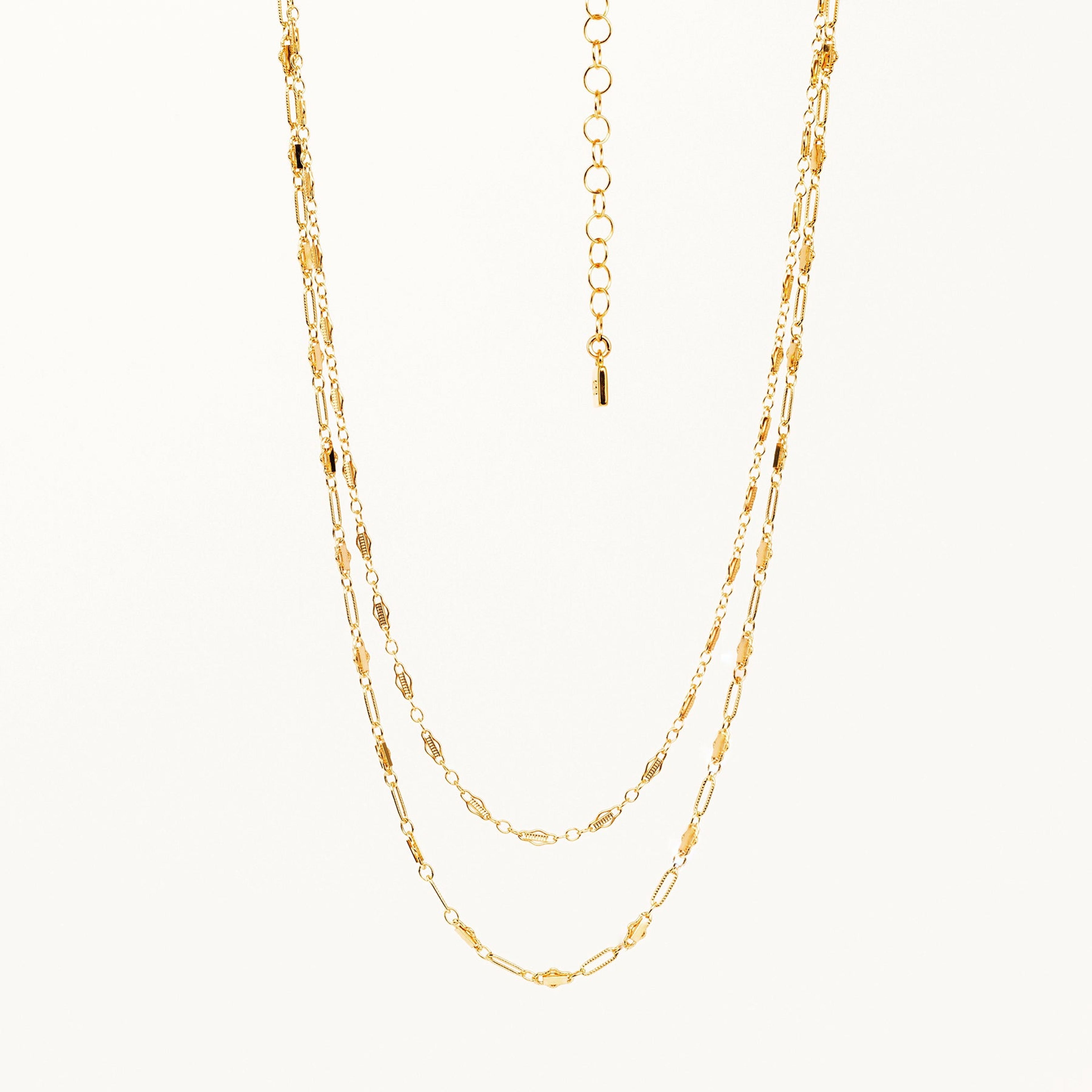 Double Golden Baguette Necklace