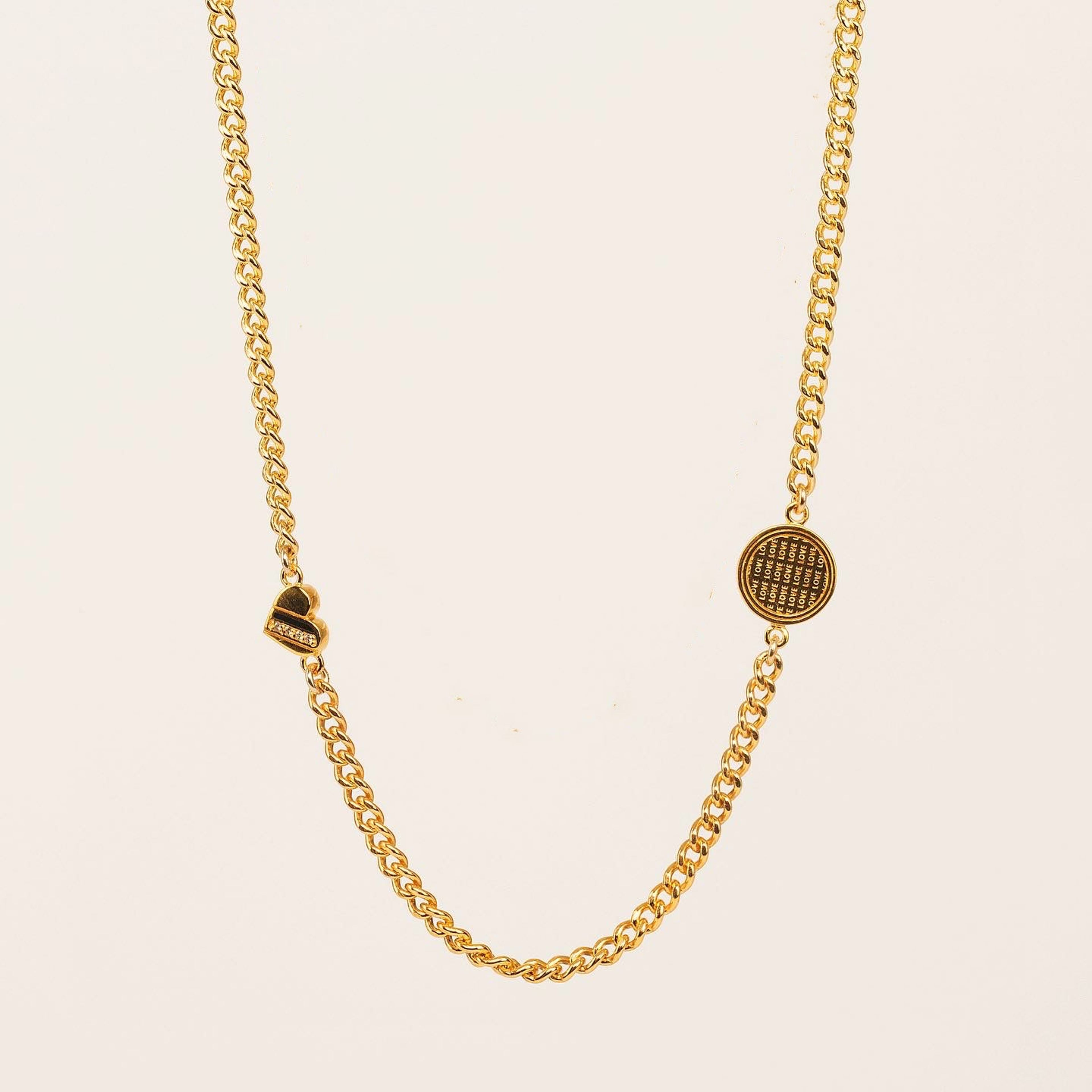 Double Spaced Love Charm Necklace