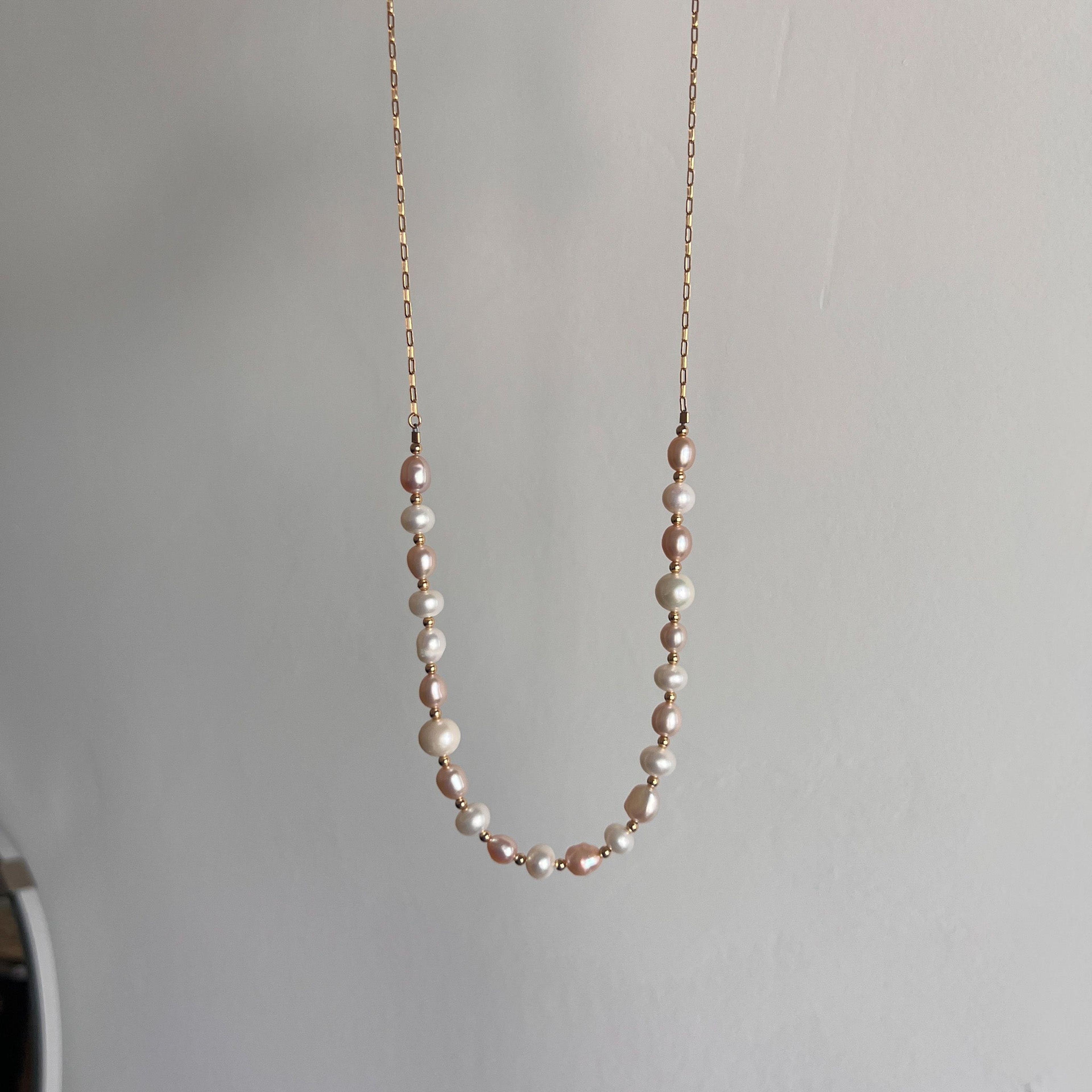 Pearl Row Layer Necklace