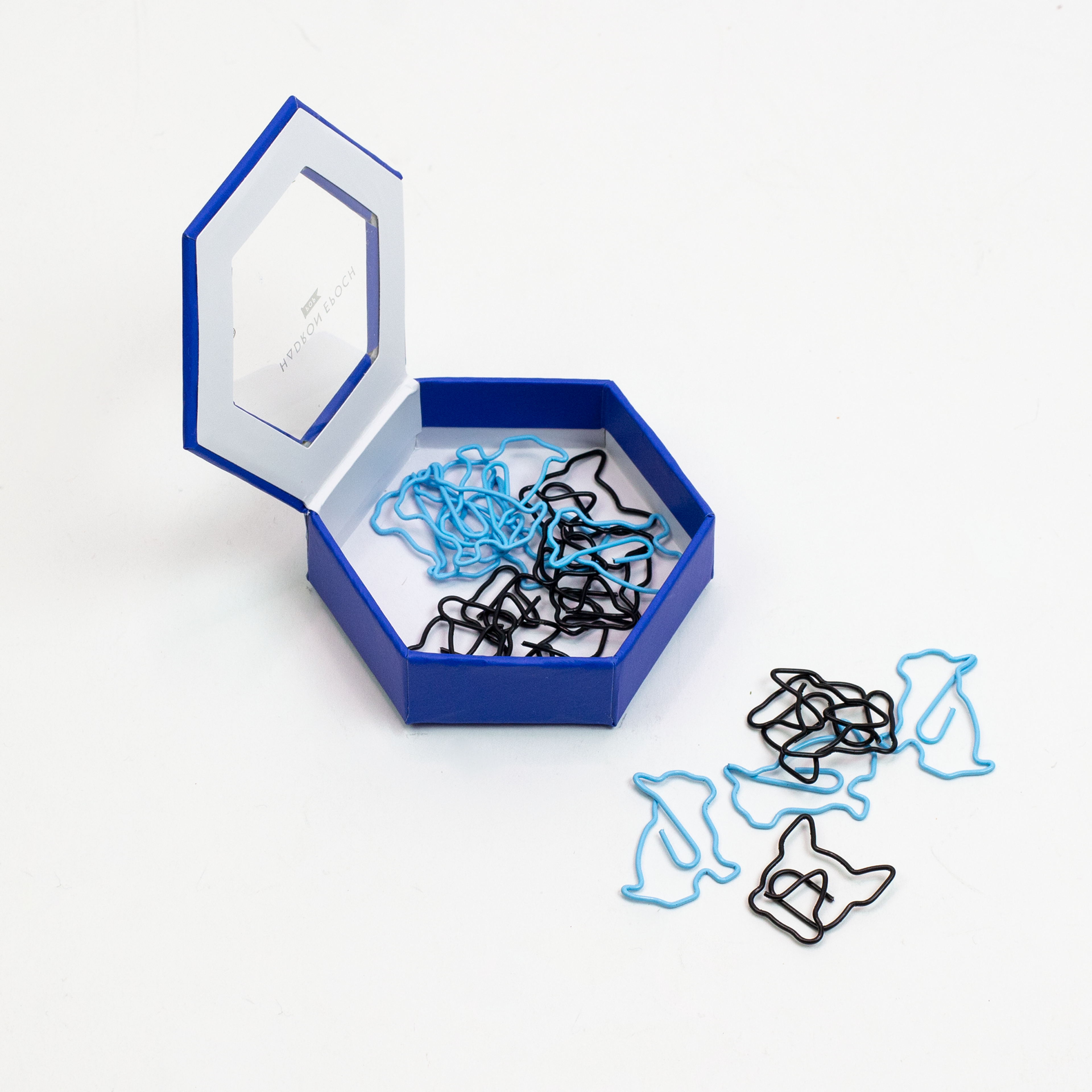 HEXAGON PAPERCLIP BOX SETS--French Bulldog/Ice cream/Fruits/Coffee time)Four Options