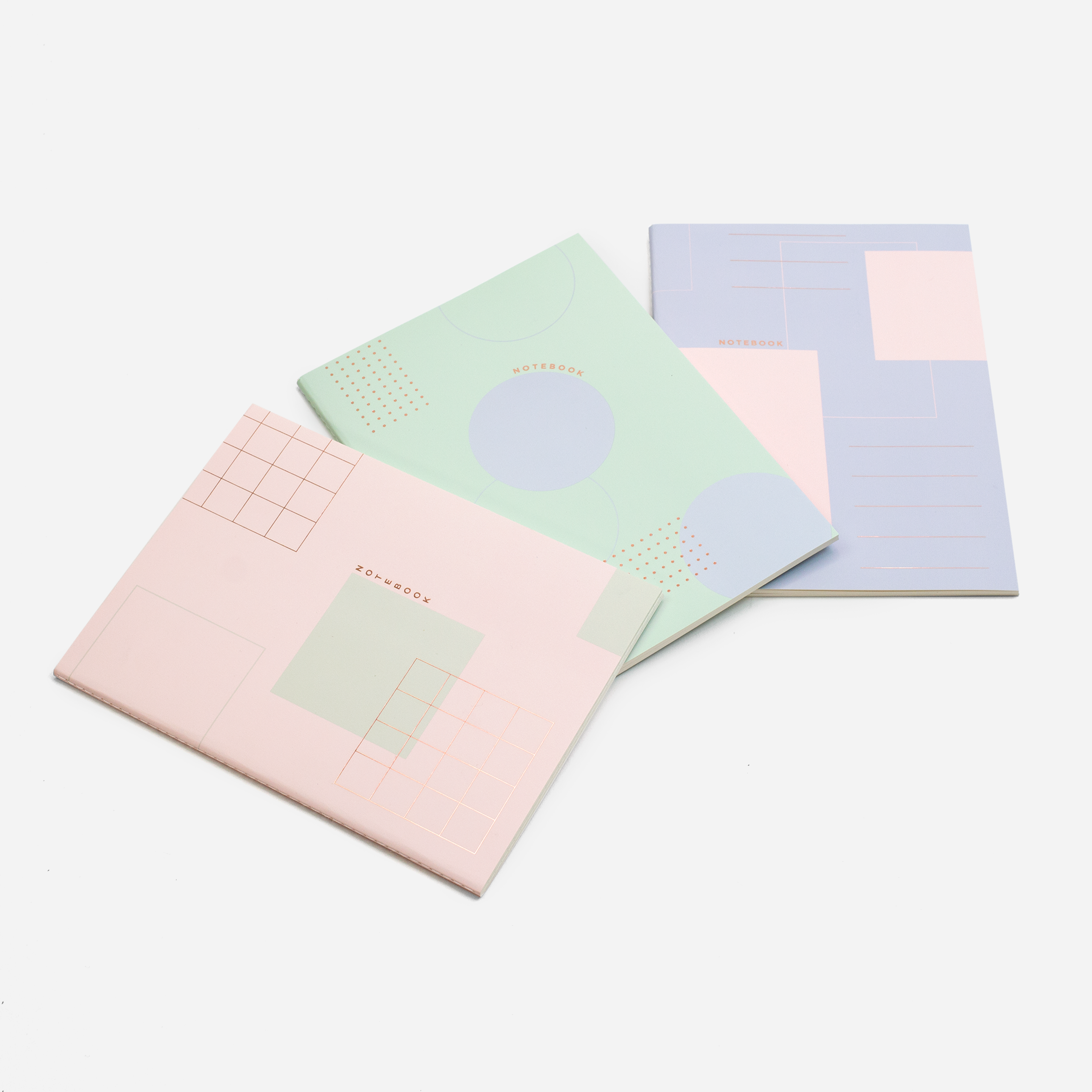 WTF soft cover-Grid dotted and lined notebook(SET OF 3)