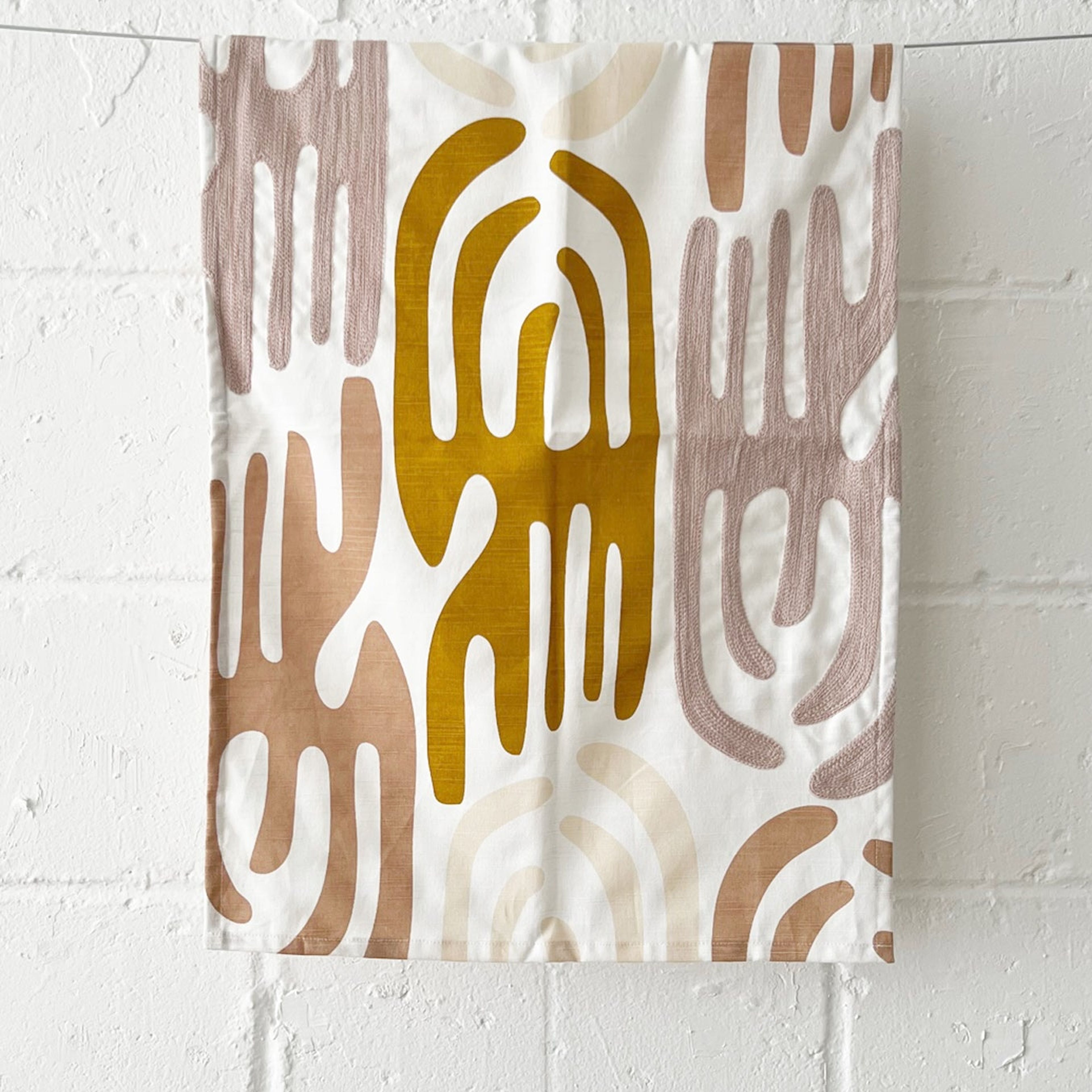 Textured Tea Towel - Dripping (embroidered)