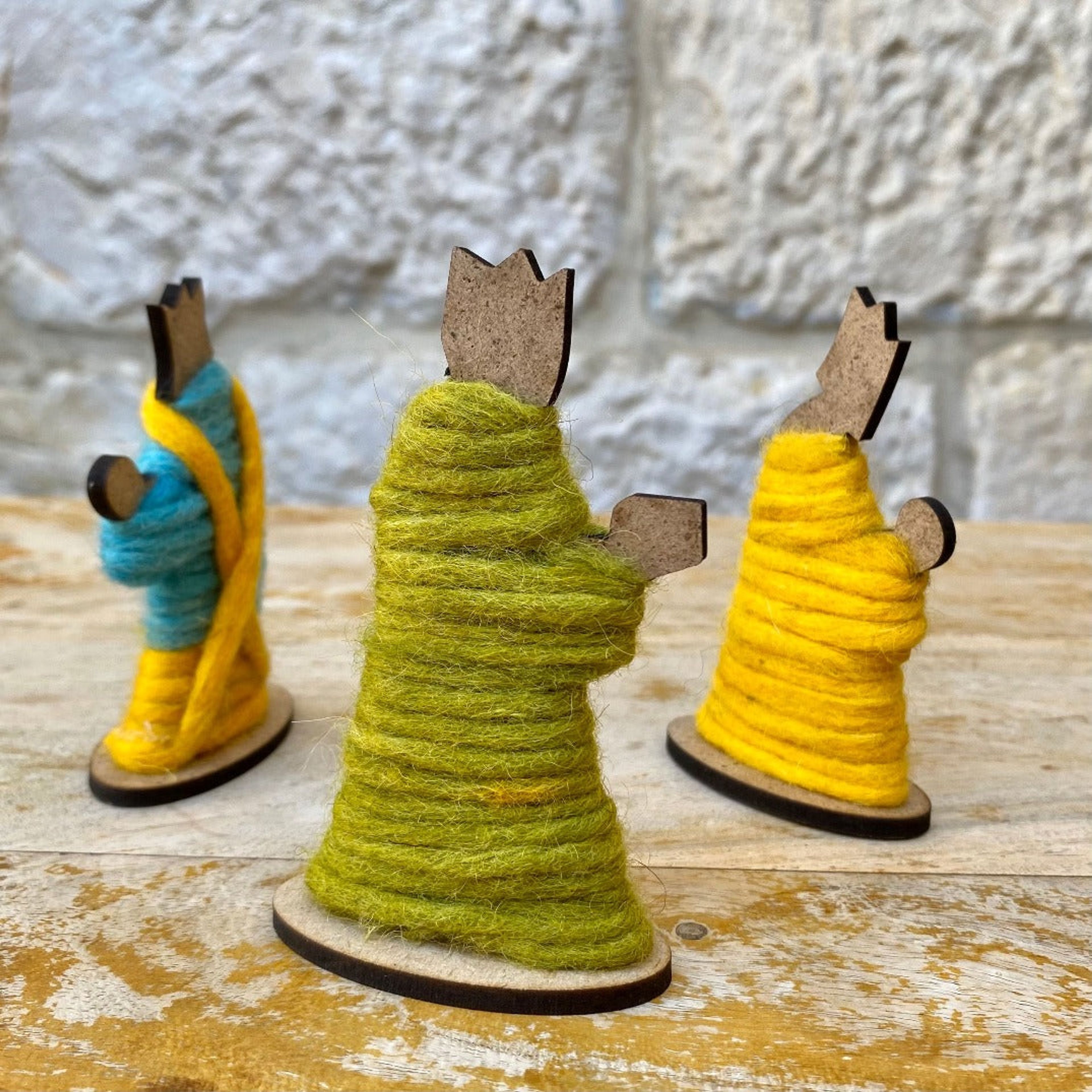 Unique Handmade Christmas Nativity Set in Wool from Palestine