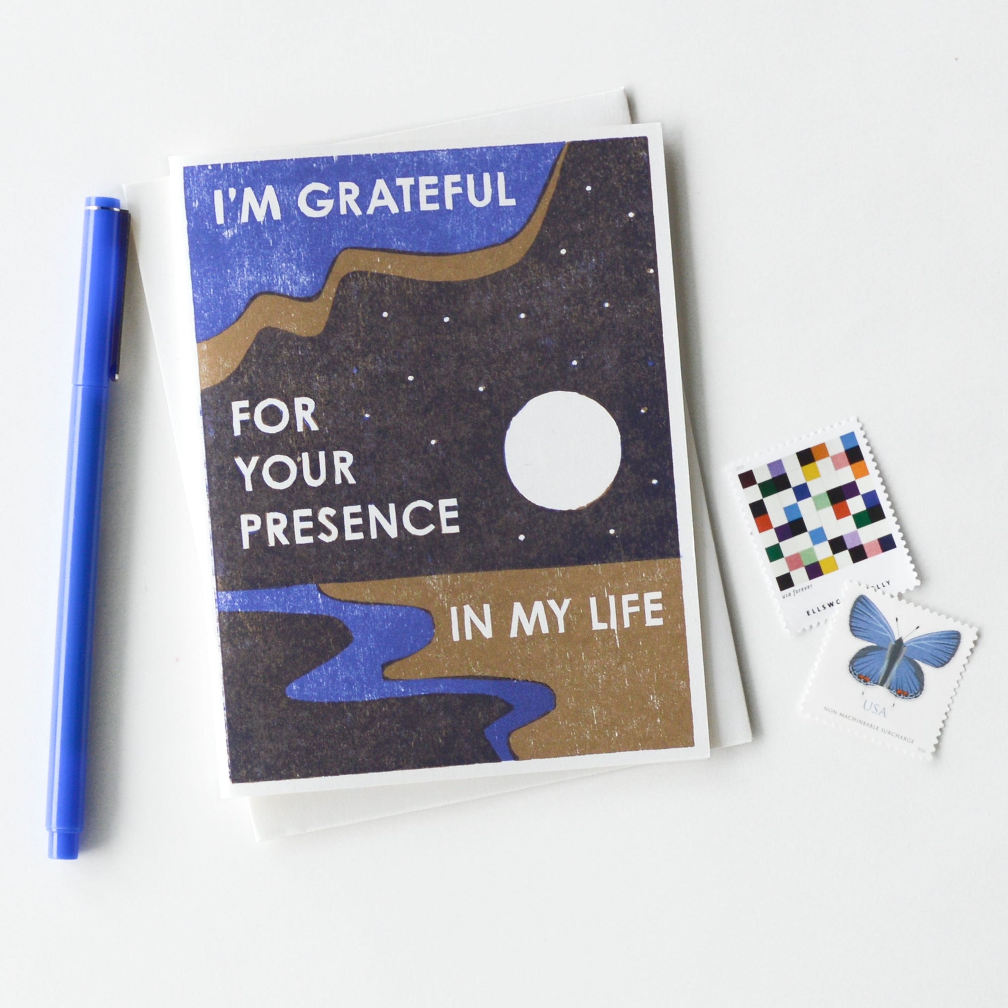 Grateful For Your Presence Letterpress Card