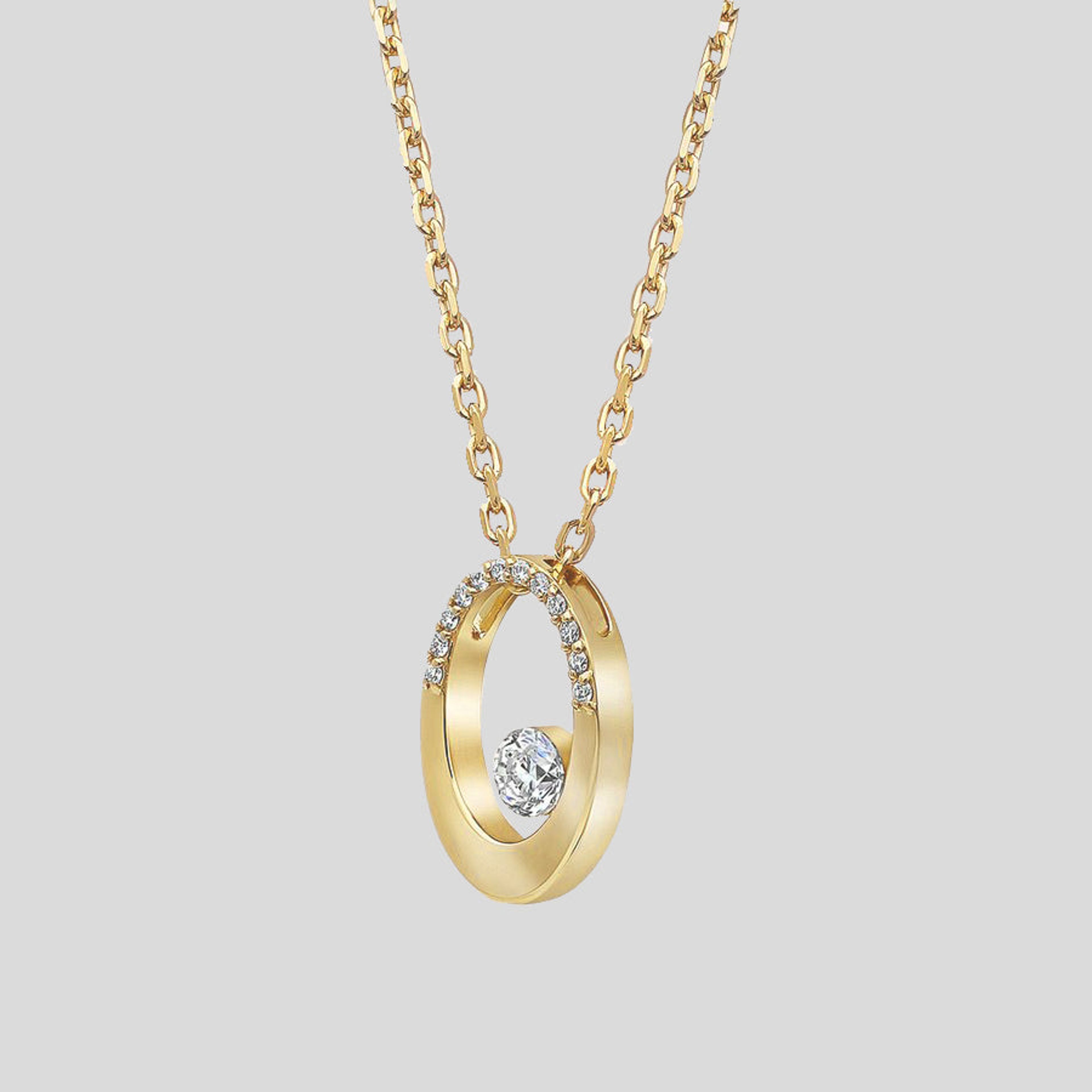 The Oval Floating Diamond Necklace