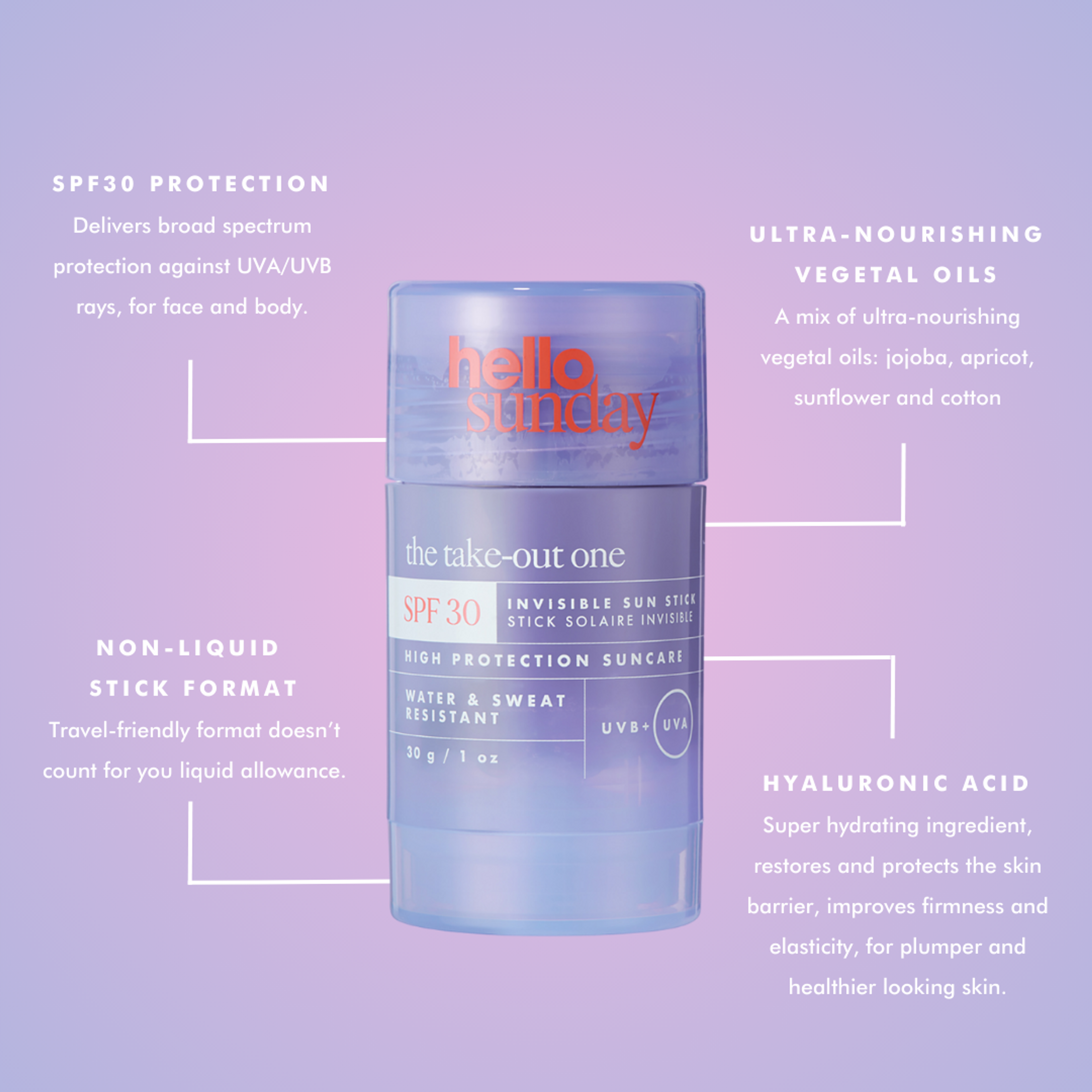 The Take-Out One Invisible Sun Stick SPF 30 with Hyaluronic Acid