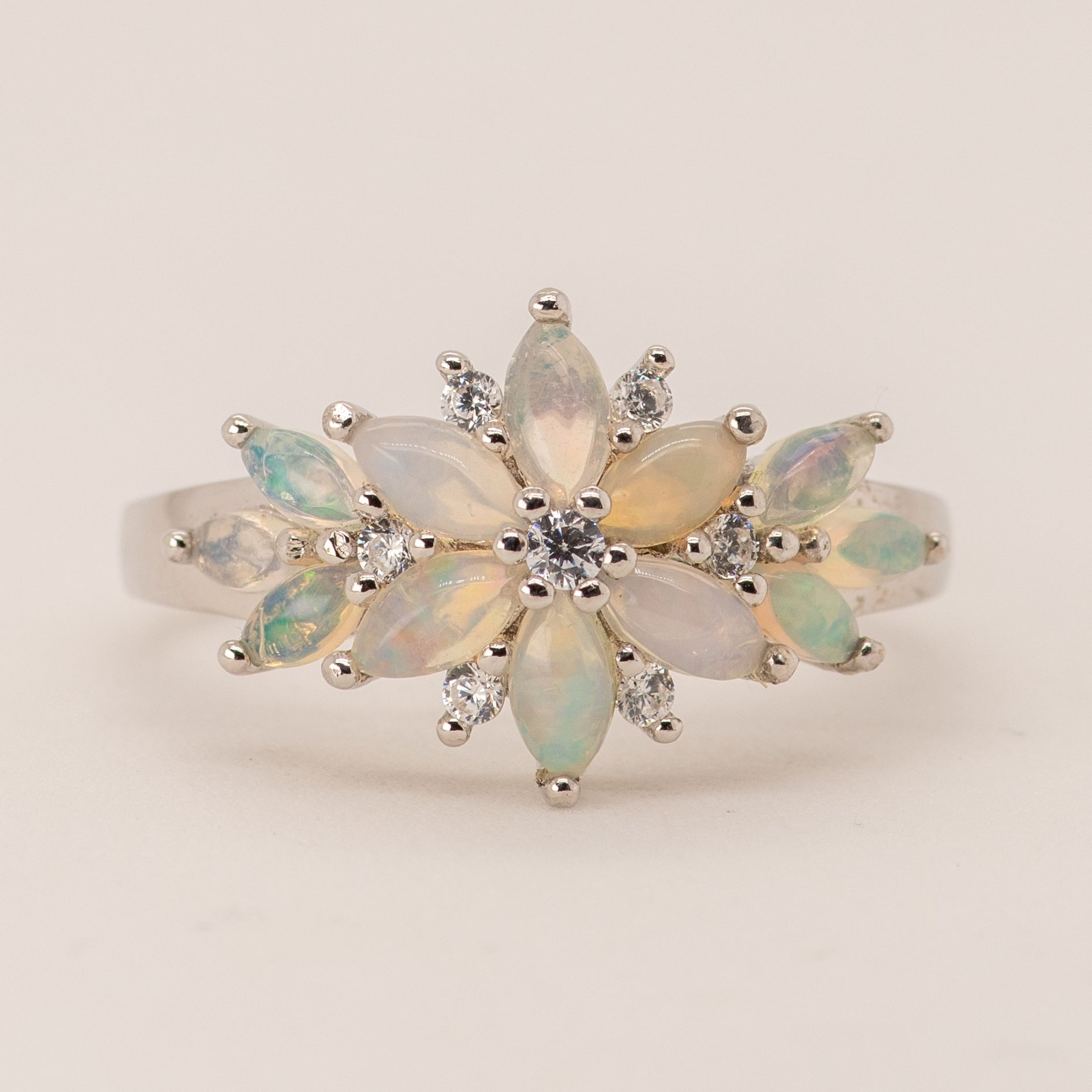 Ethiopian Opal Ring in Sterling Silver - Handcrafted with Genuine Opal Stone