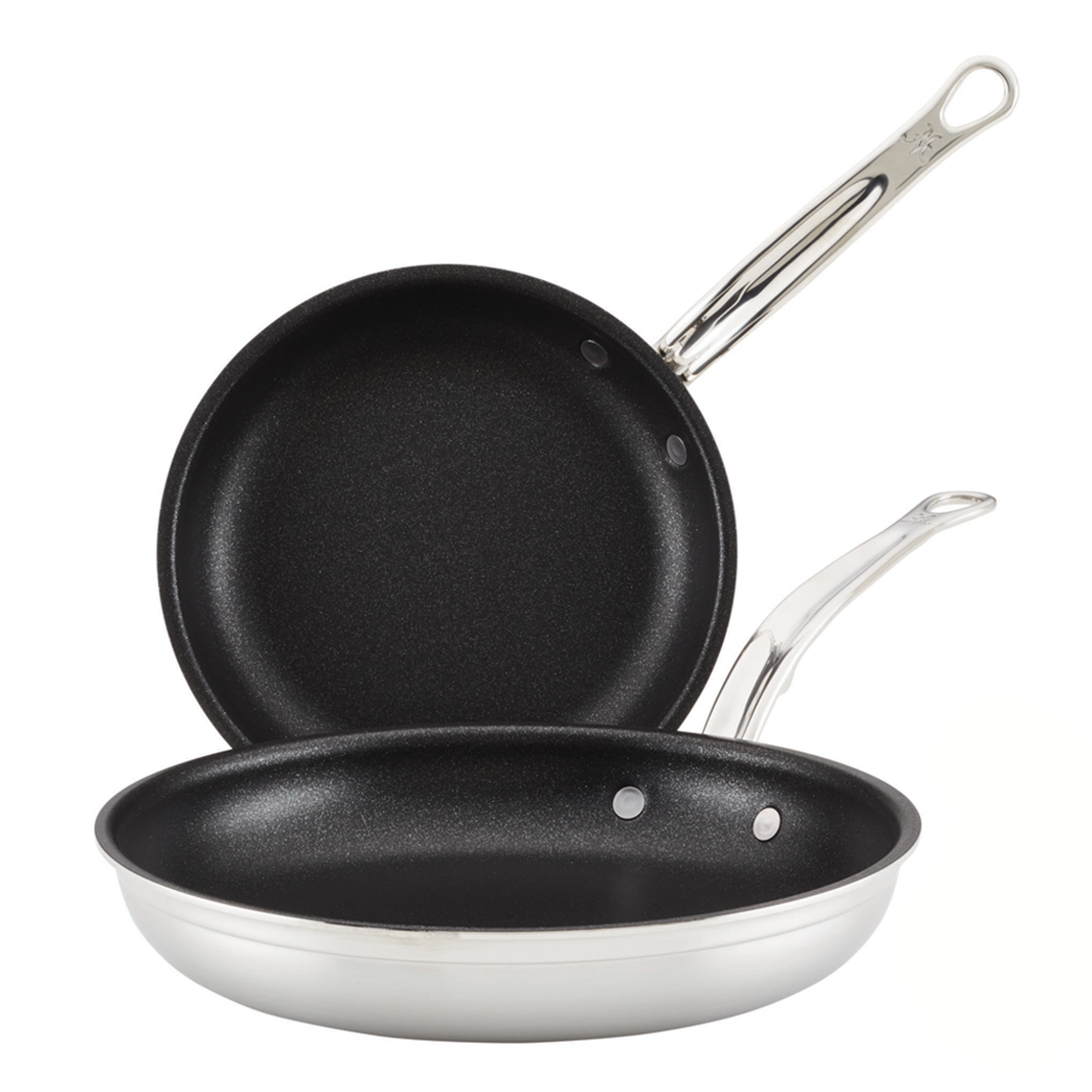 Professional Clad Stainless Steel TITUM Nonstick 2-pc Skillet Set
