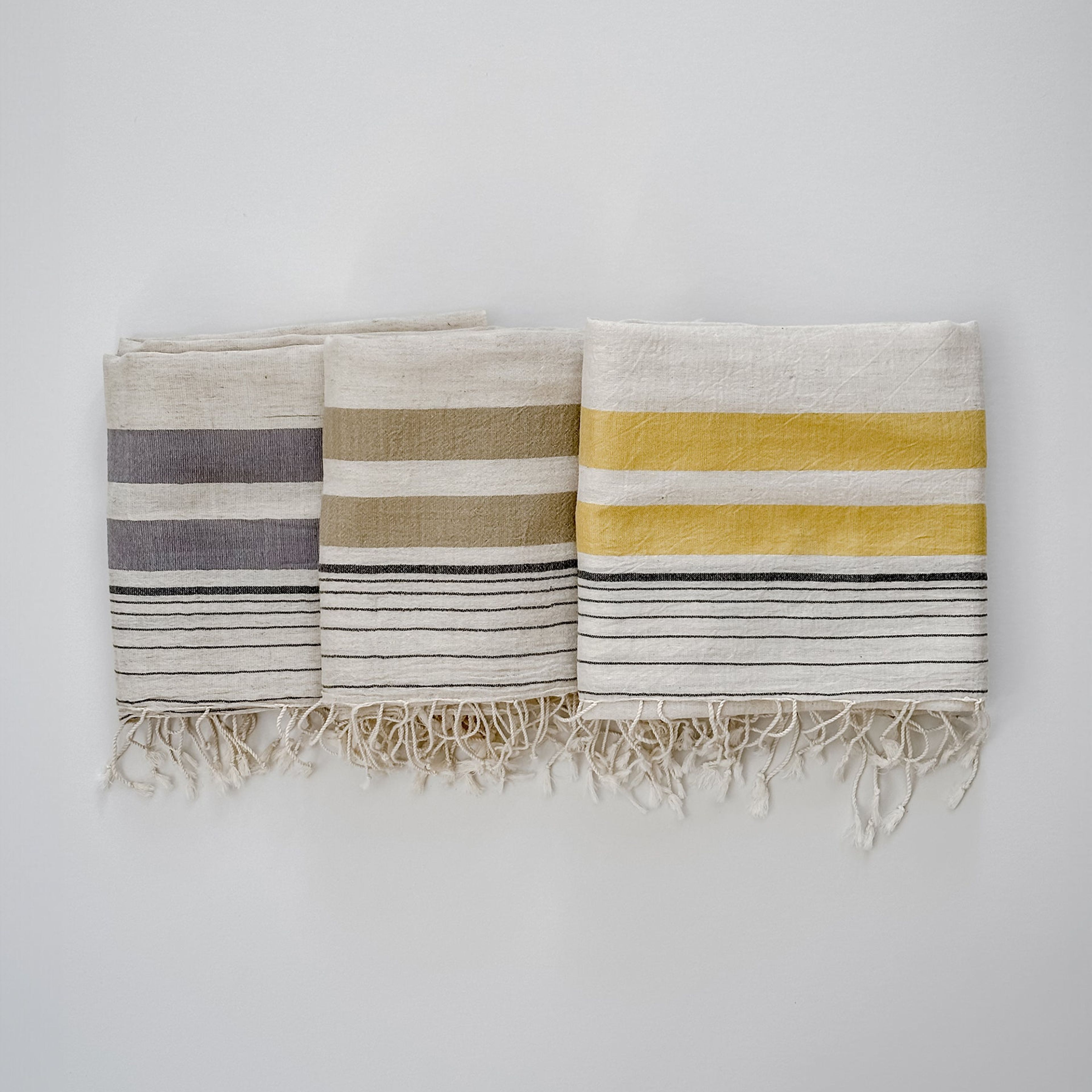 Ivory and Yellow Striped Scarf
