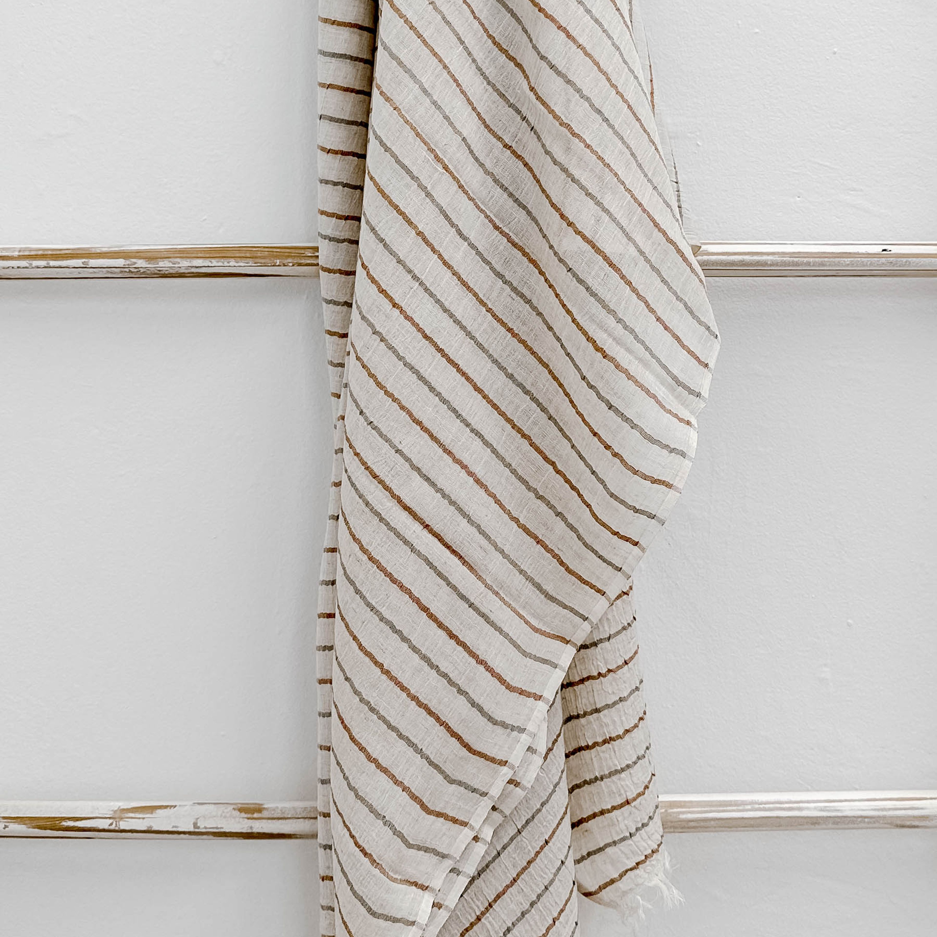 Brown and Tan Striped Scarf