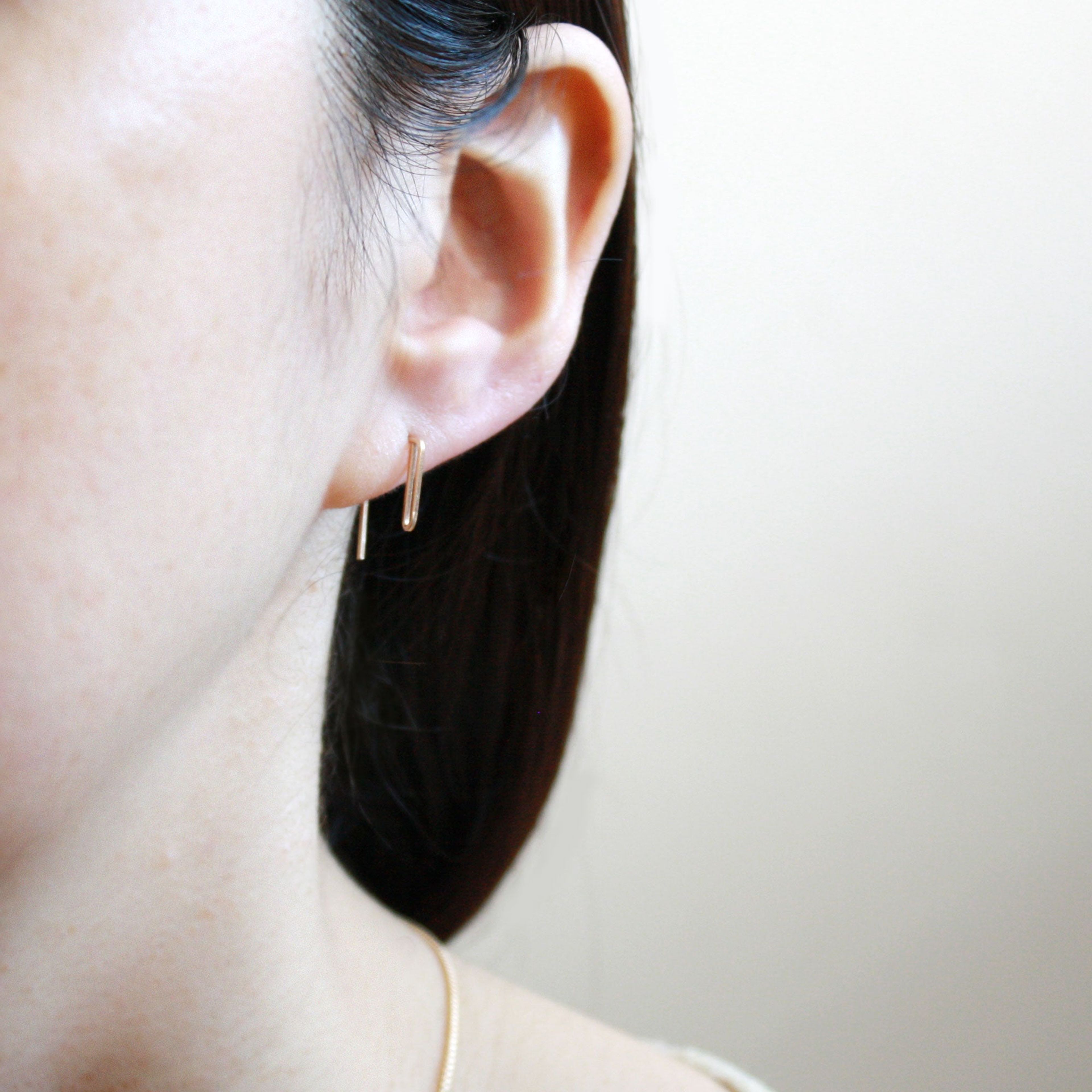 Double Bar Threader Earrings - Short