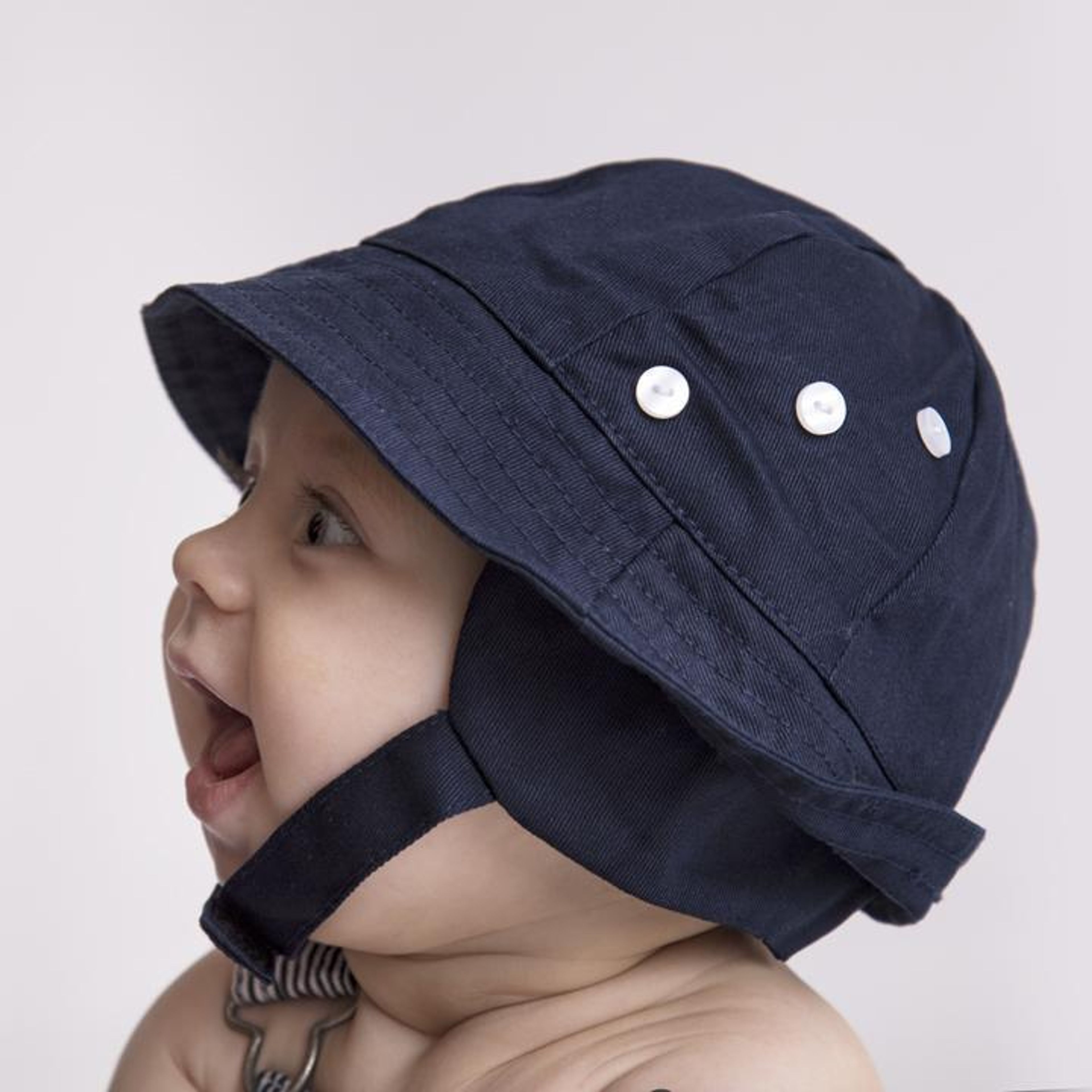 Tyrolean Navy UPF 50+ Hat with Chinstrap for Babies and Toddlers