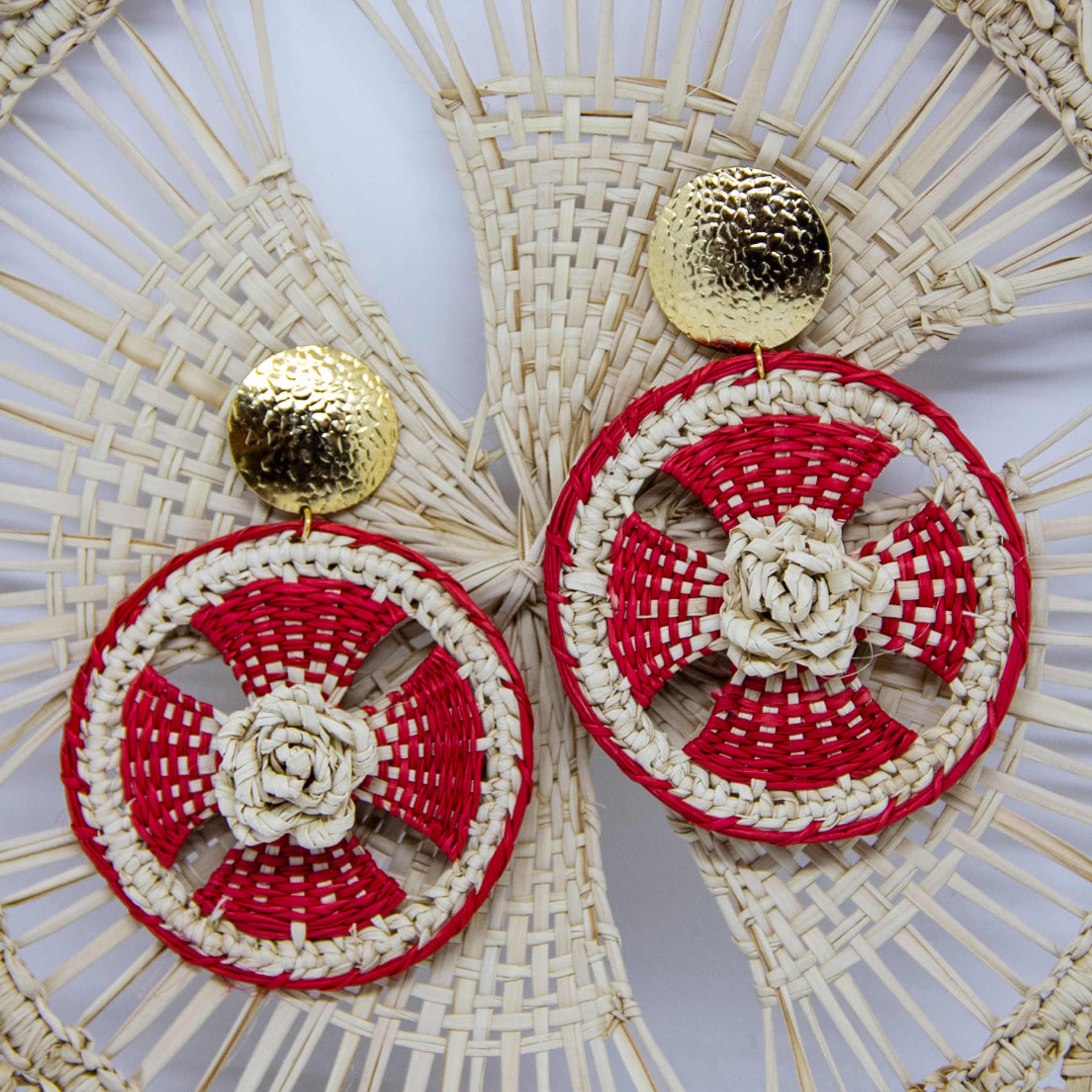 Red Geranium Flower handcrafted earrings