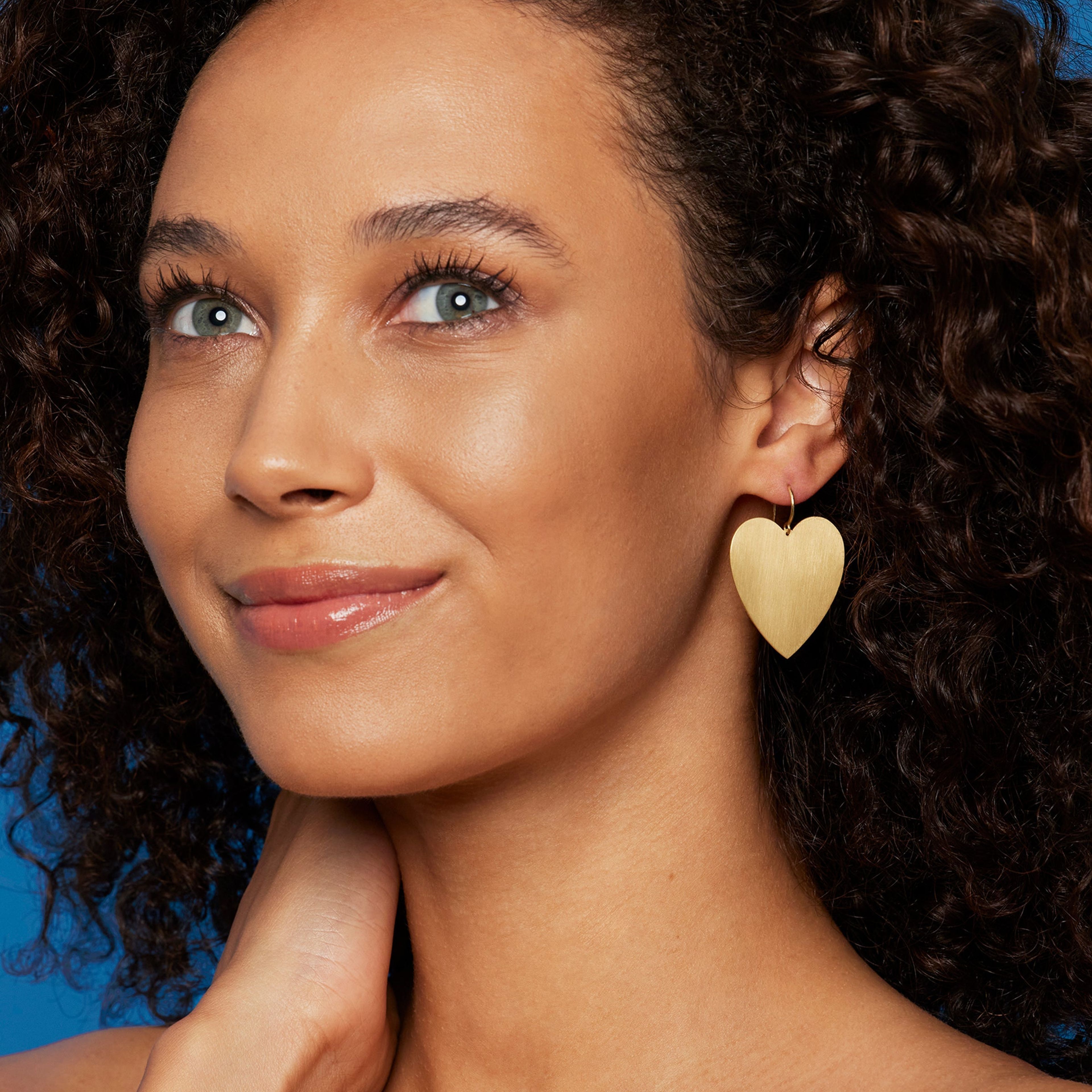 Large Gold Classic Love Earrings