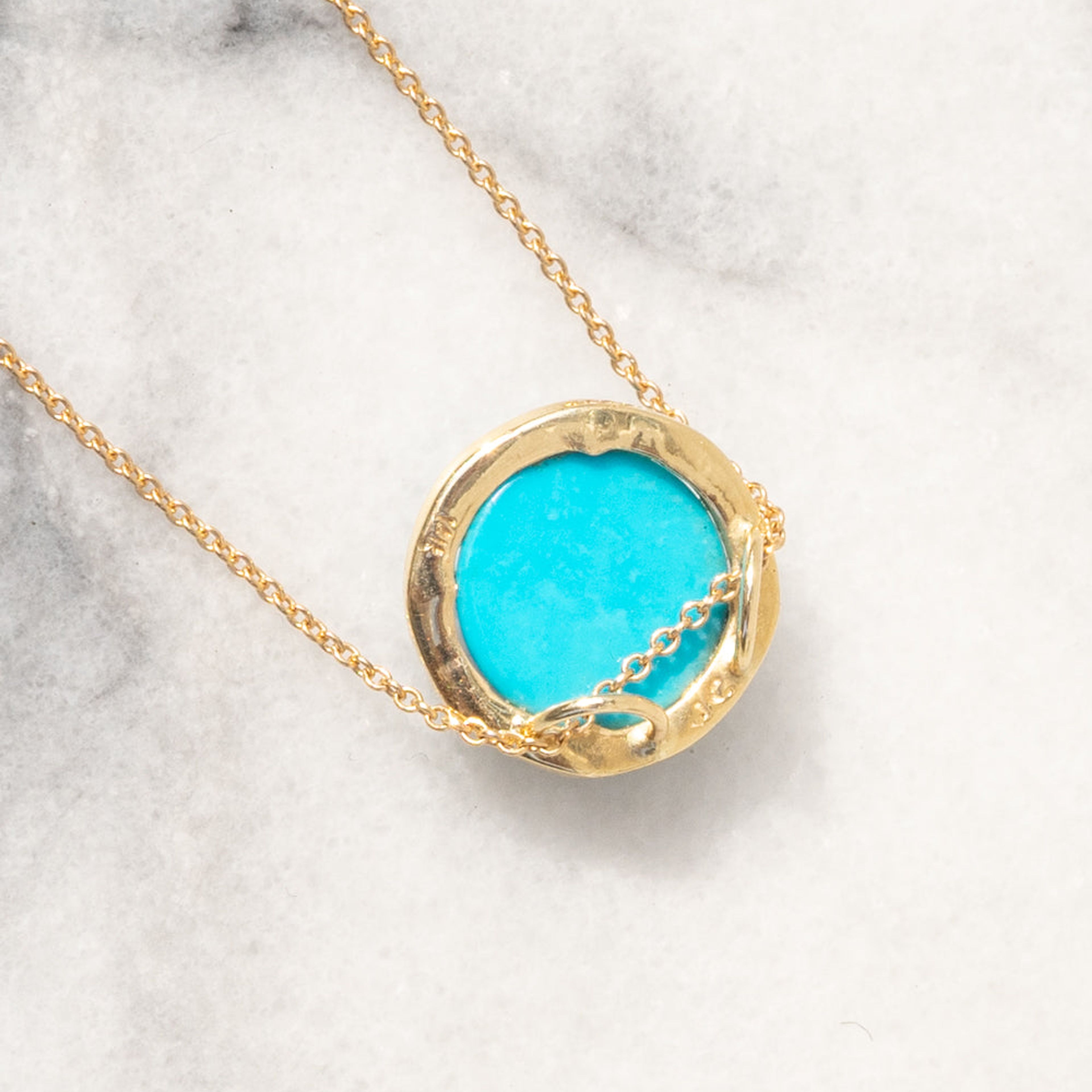 Auréole Cabochon Necklace | Sleeping Beauty Turquoise | 14K Gold
