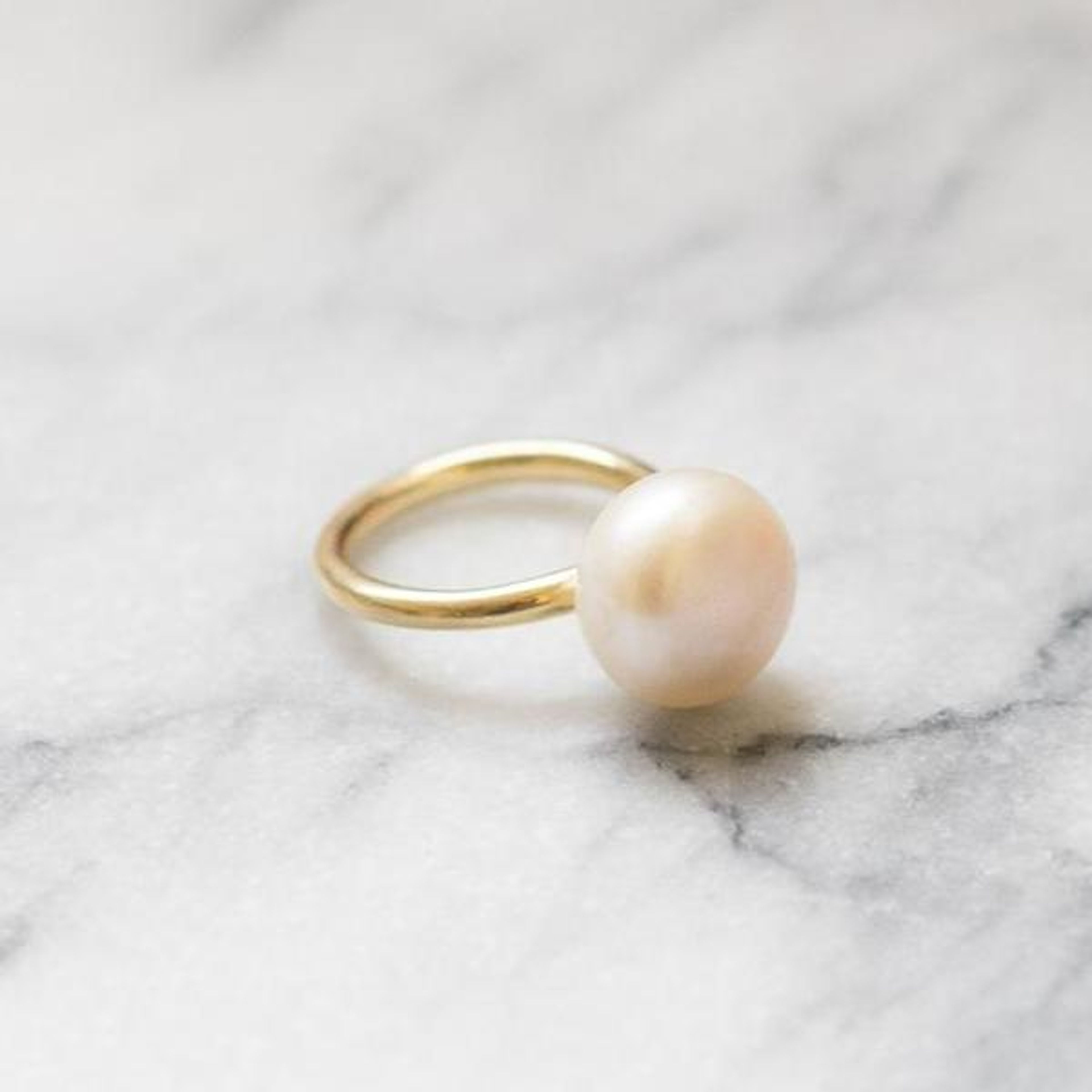 Pearl Lollipop Ring | 14k Gold