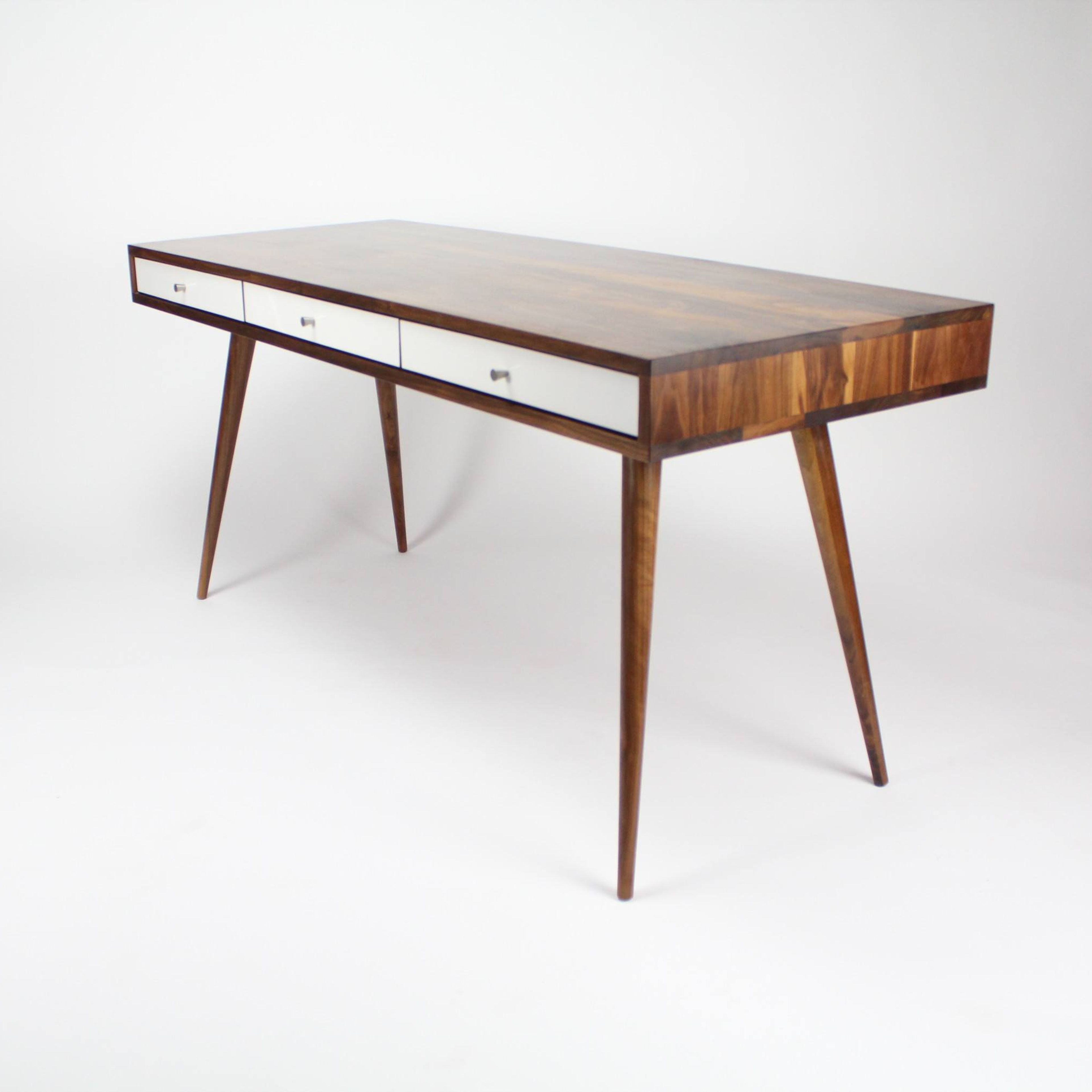 Walnut Mid Century Desk with Cord Management Available now!