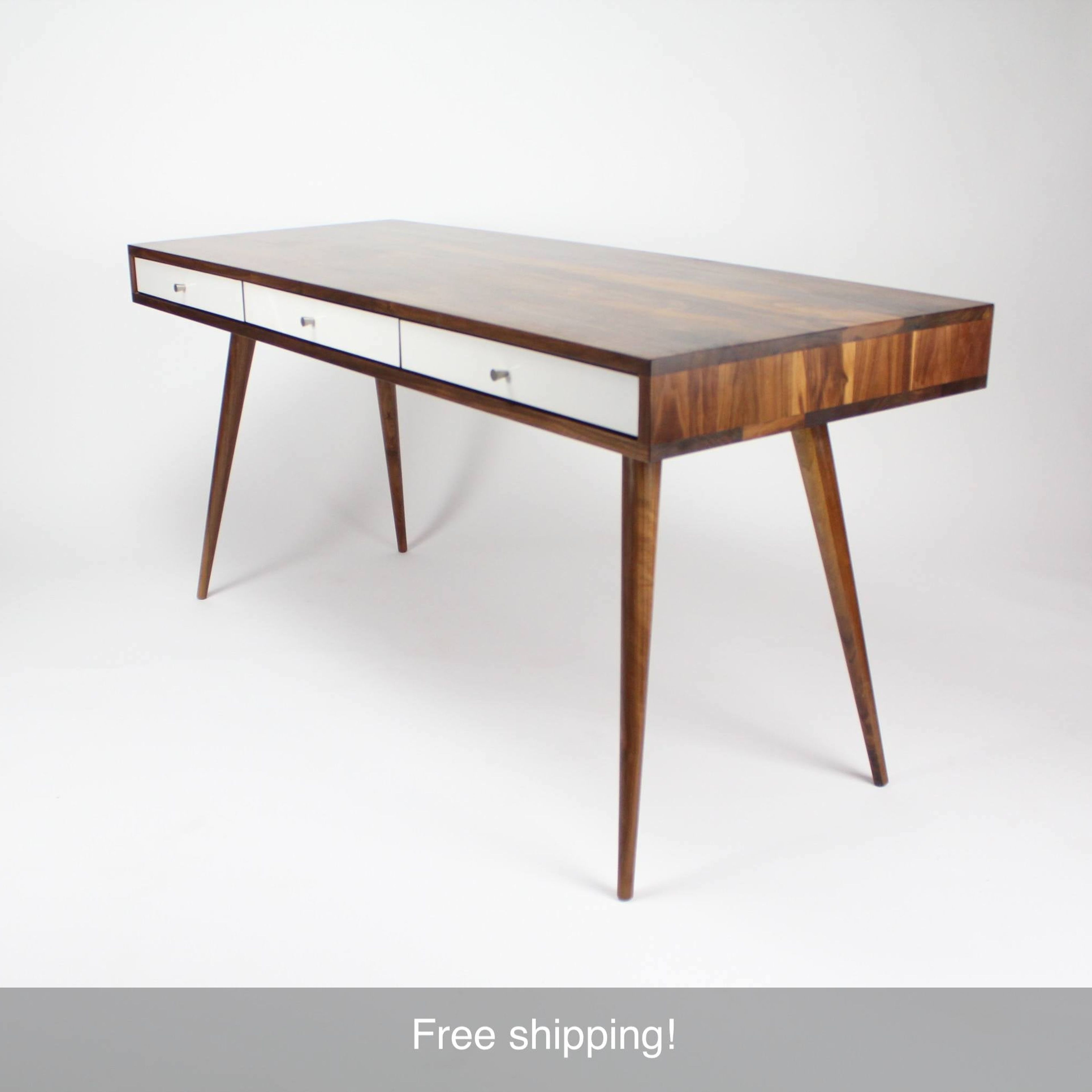 Walnut Mid Century Desk with Cord Management Available now!