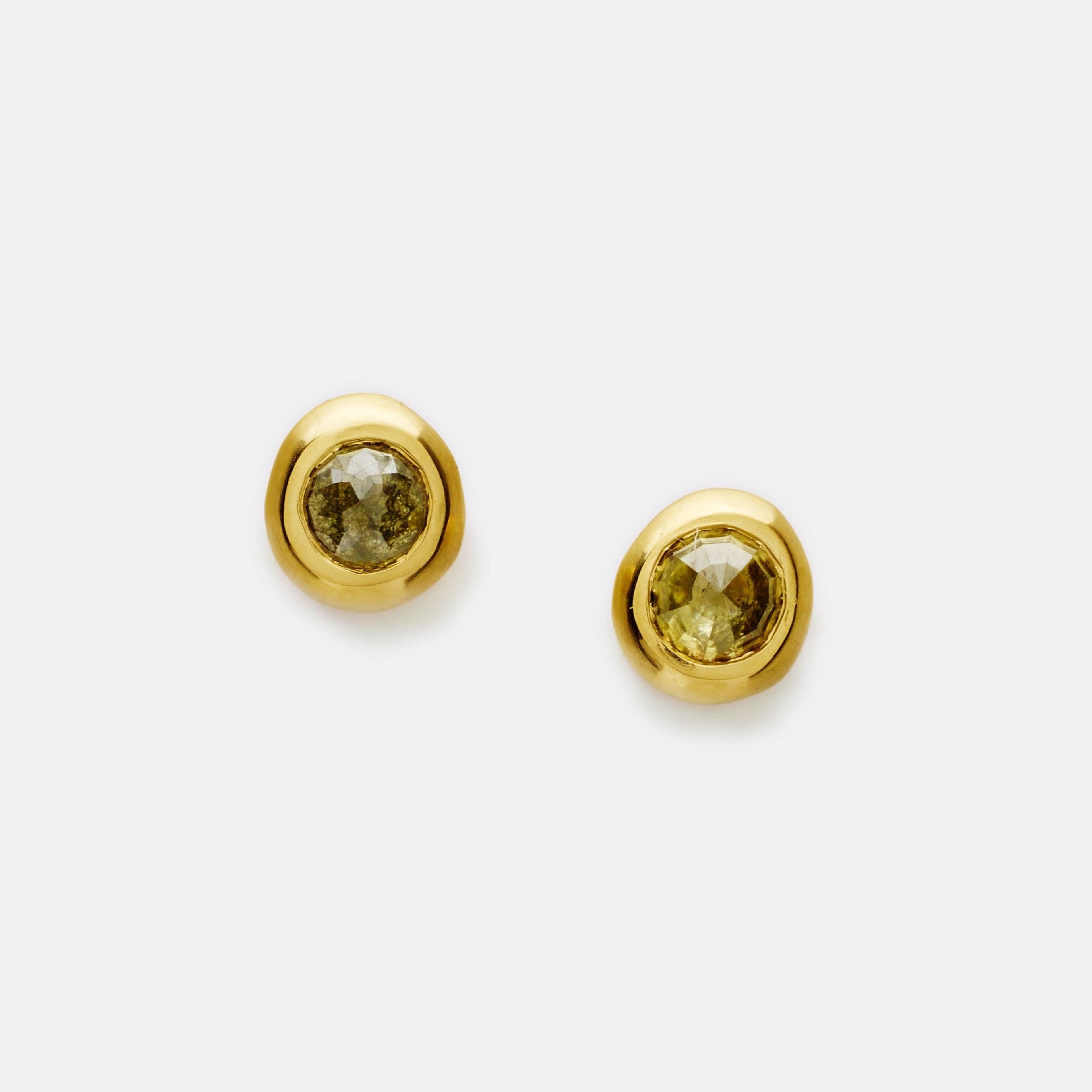Rosie Studs, with Opaque, Rose cut Diamonds, 19K Gold