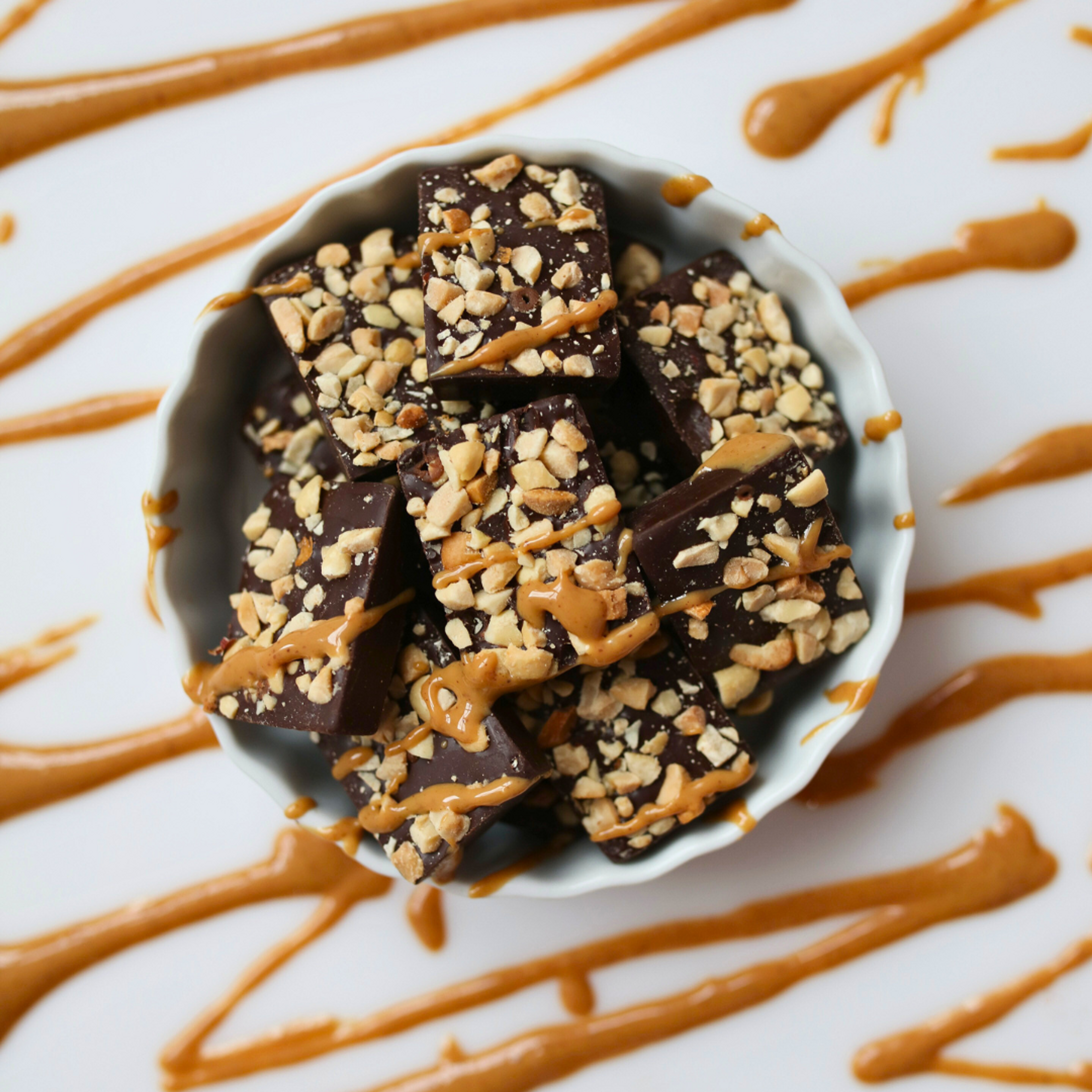 Dark Chocolate PEANUT BUTTER FILLED BITES + Plant-Based Protein