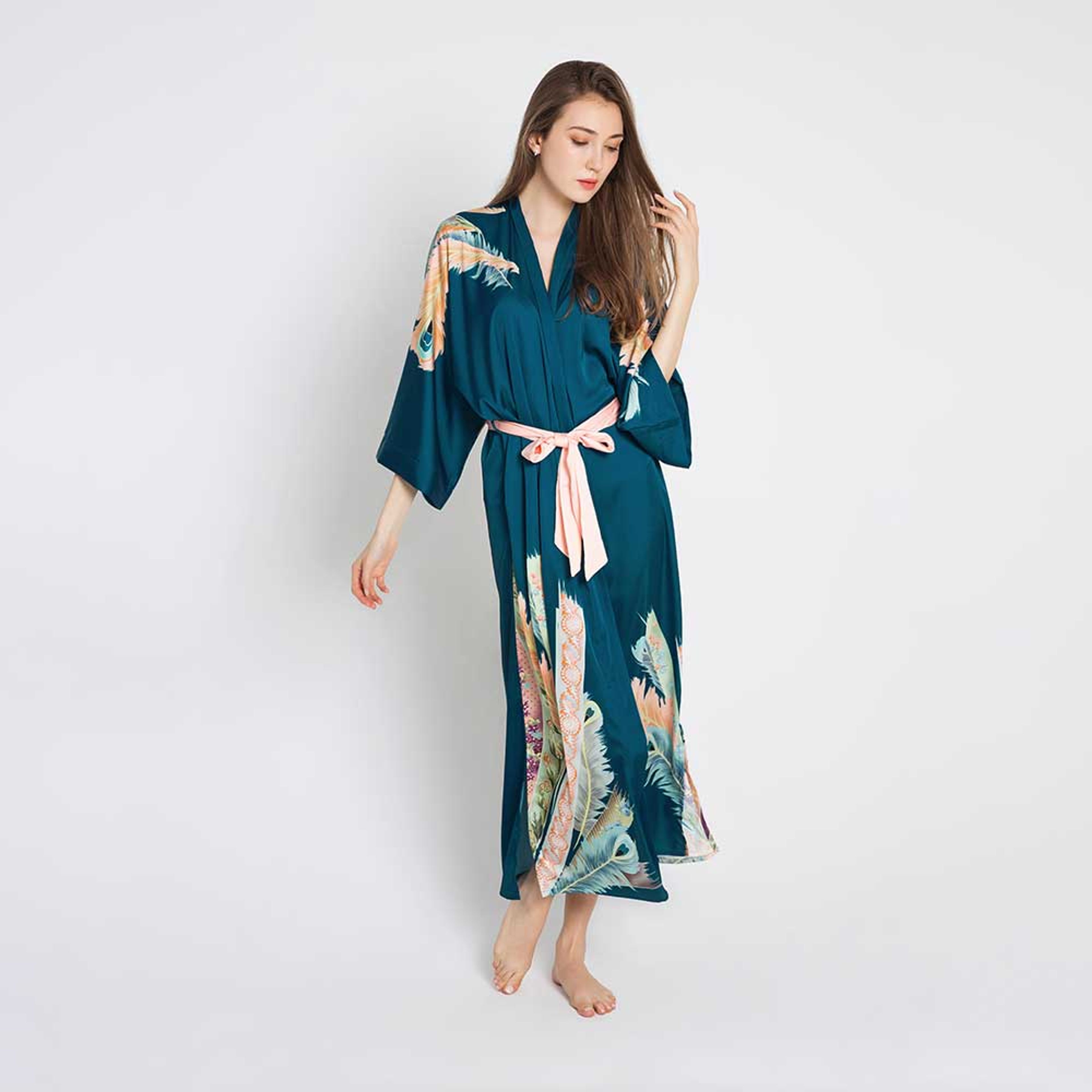 Long Peacock Kimono