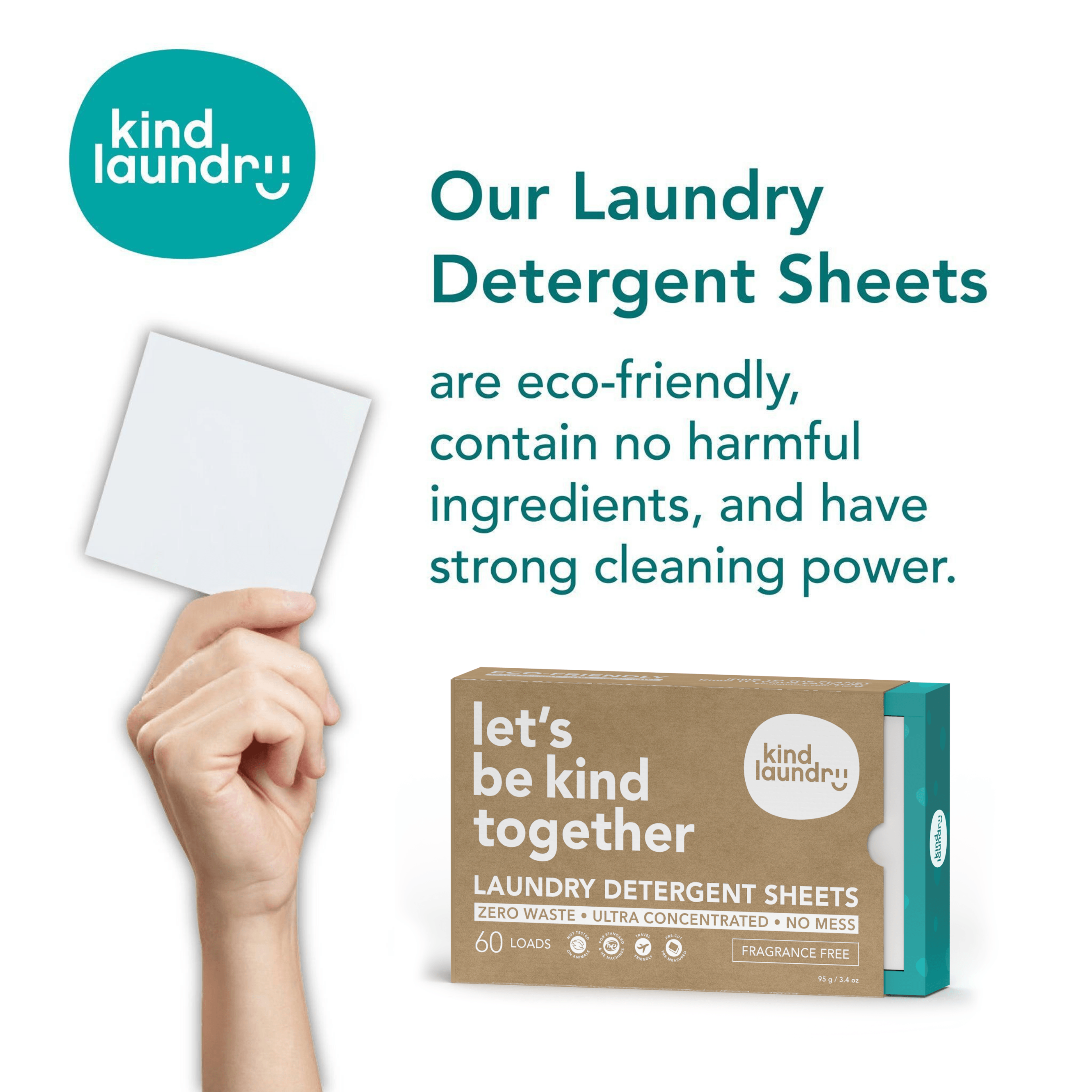 Eco-Friendly Laundry Detergent Sheets - Fragrance Free (20 boxes / 1200 Loads)