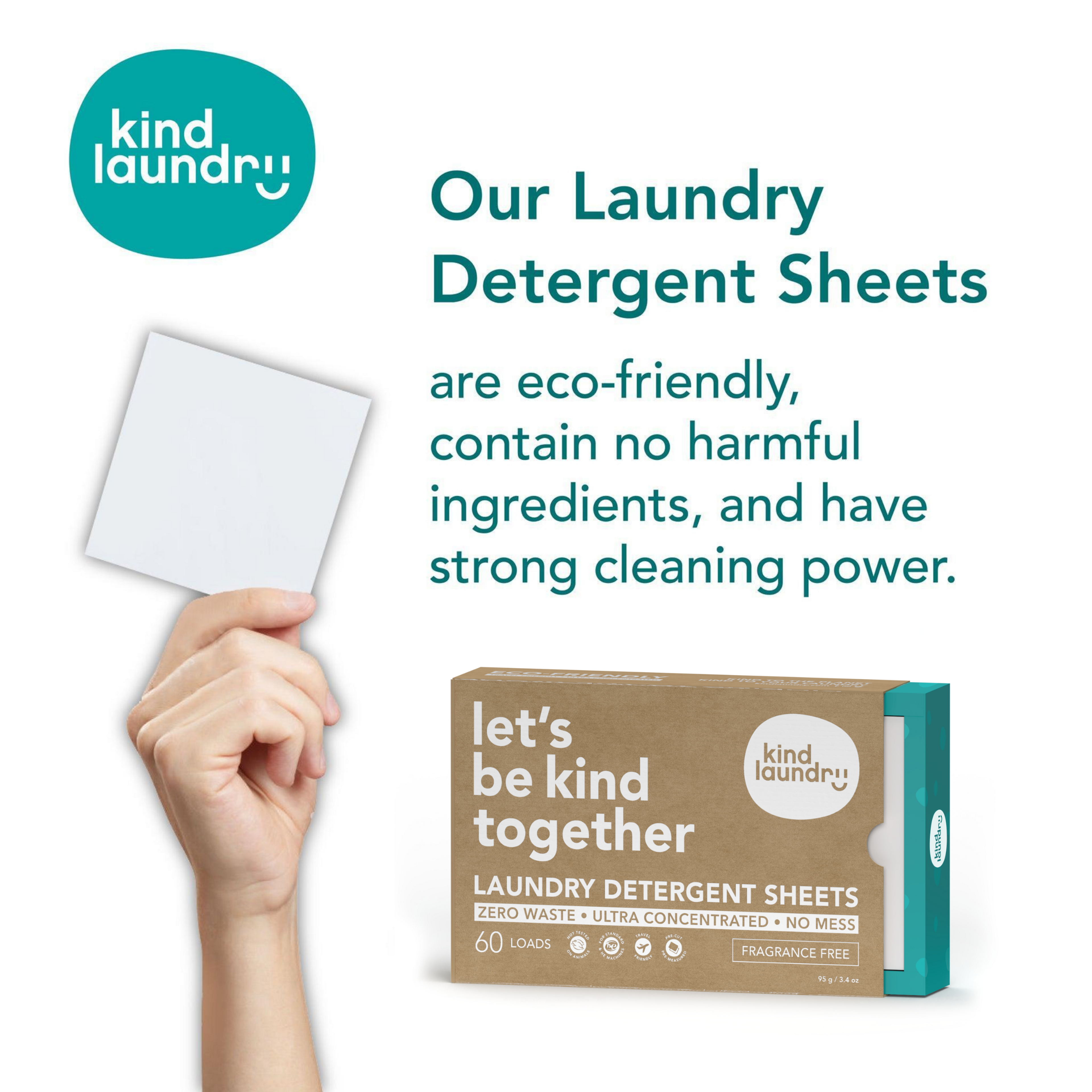 Laundry Soap Sheets (Travel Size) - Fragrance Free (6 Sheets)