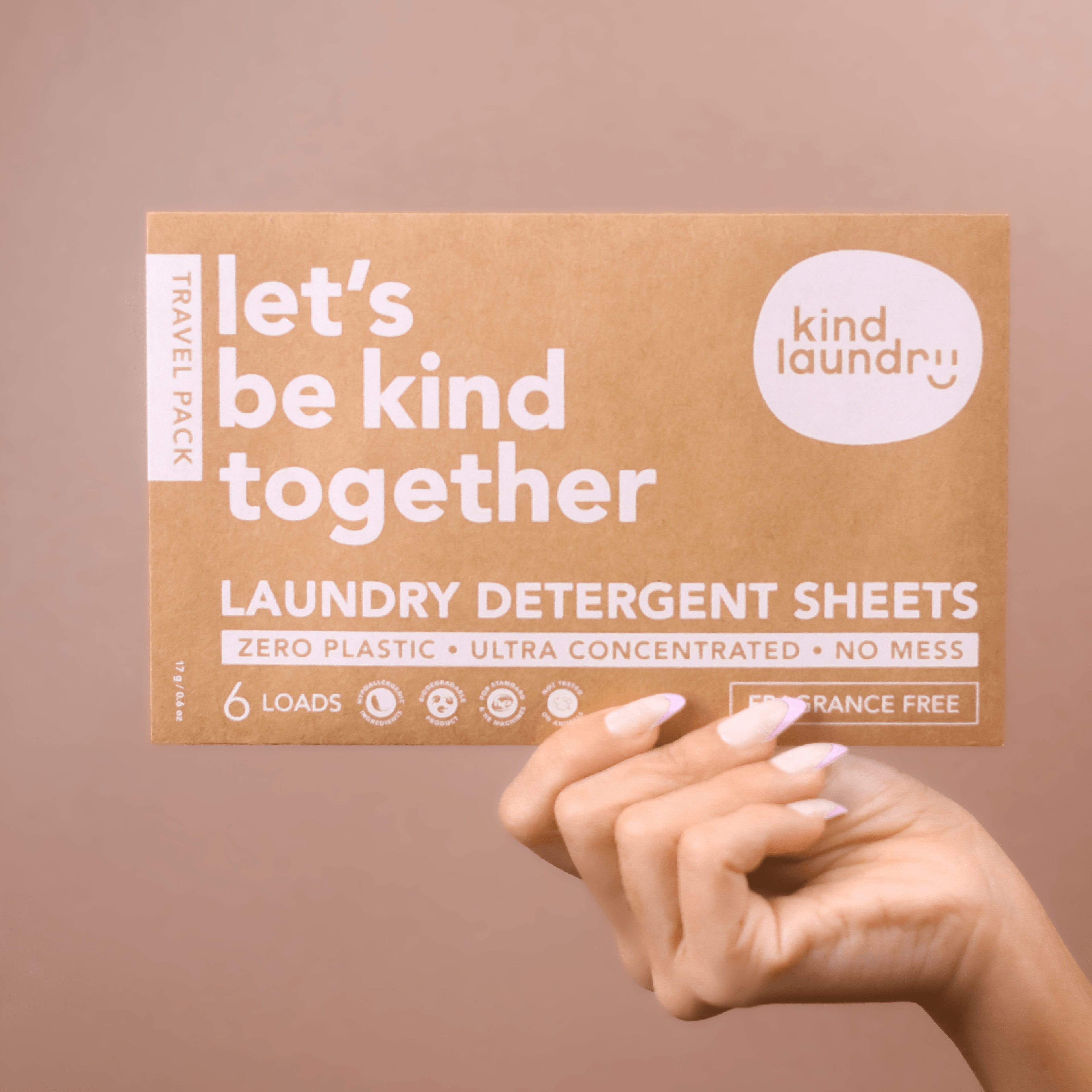 Laundry Soap Sheets (Travel Size) - Fragrance Free (6 Sheets)