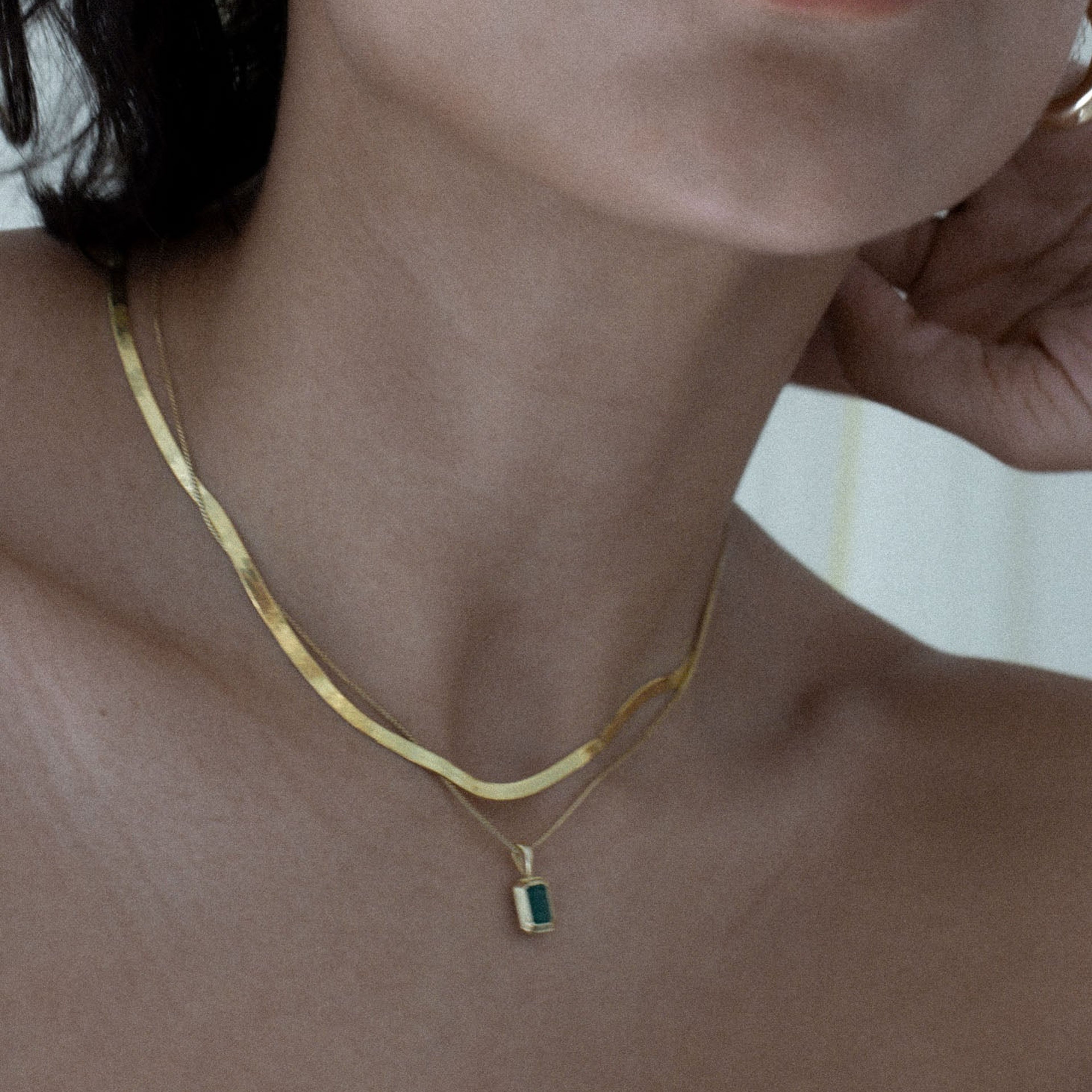 Petite Carter Herringbone Chain Necklace