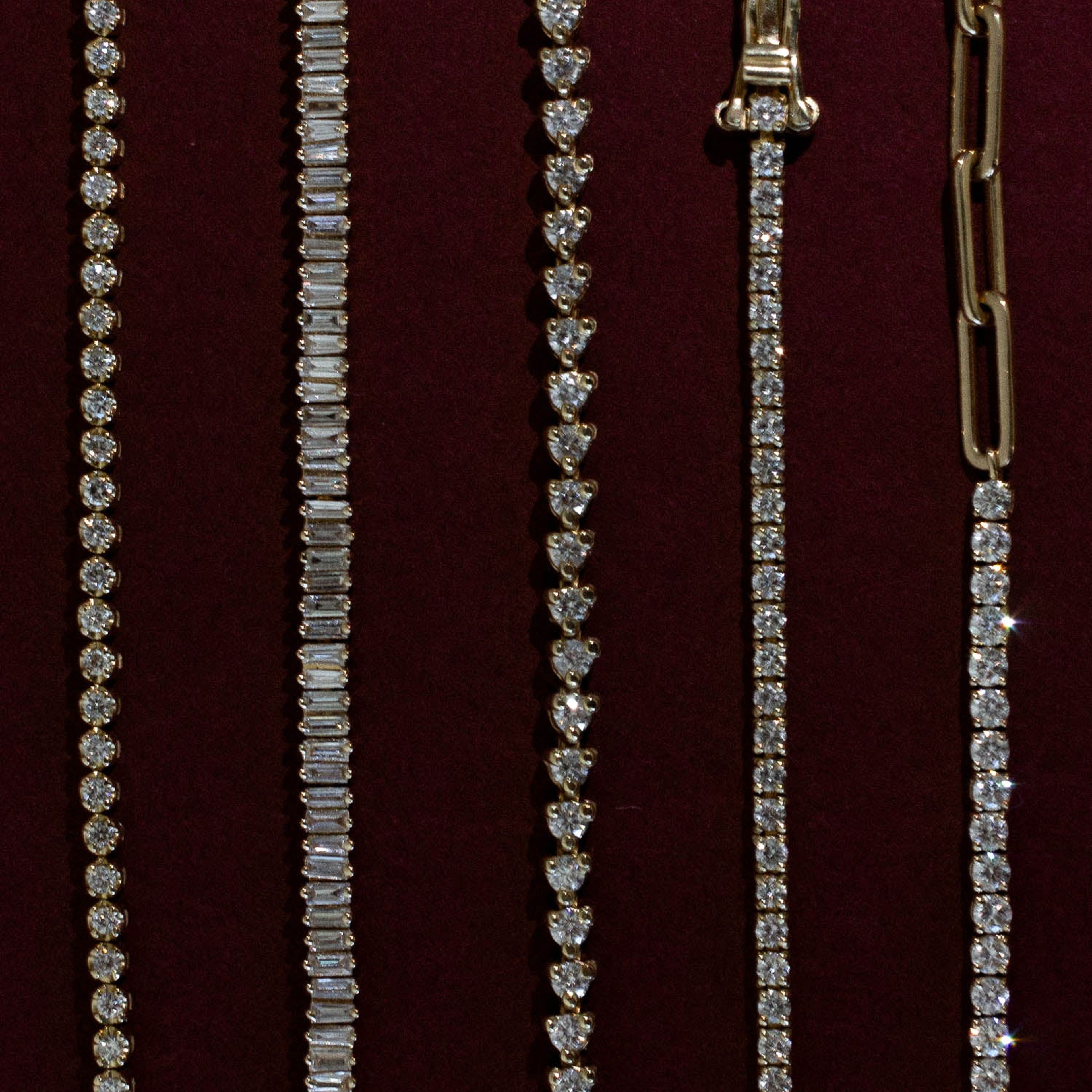Serena Baguette Tennis Link Bracelet Diamond