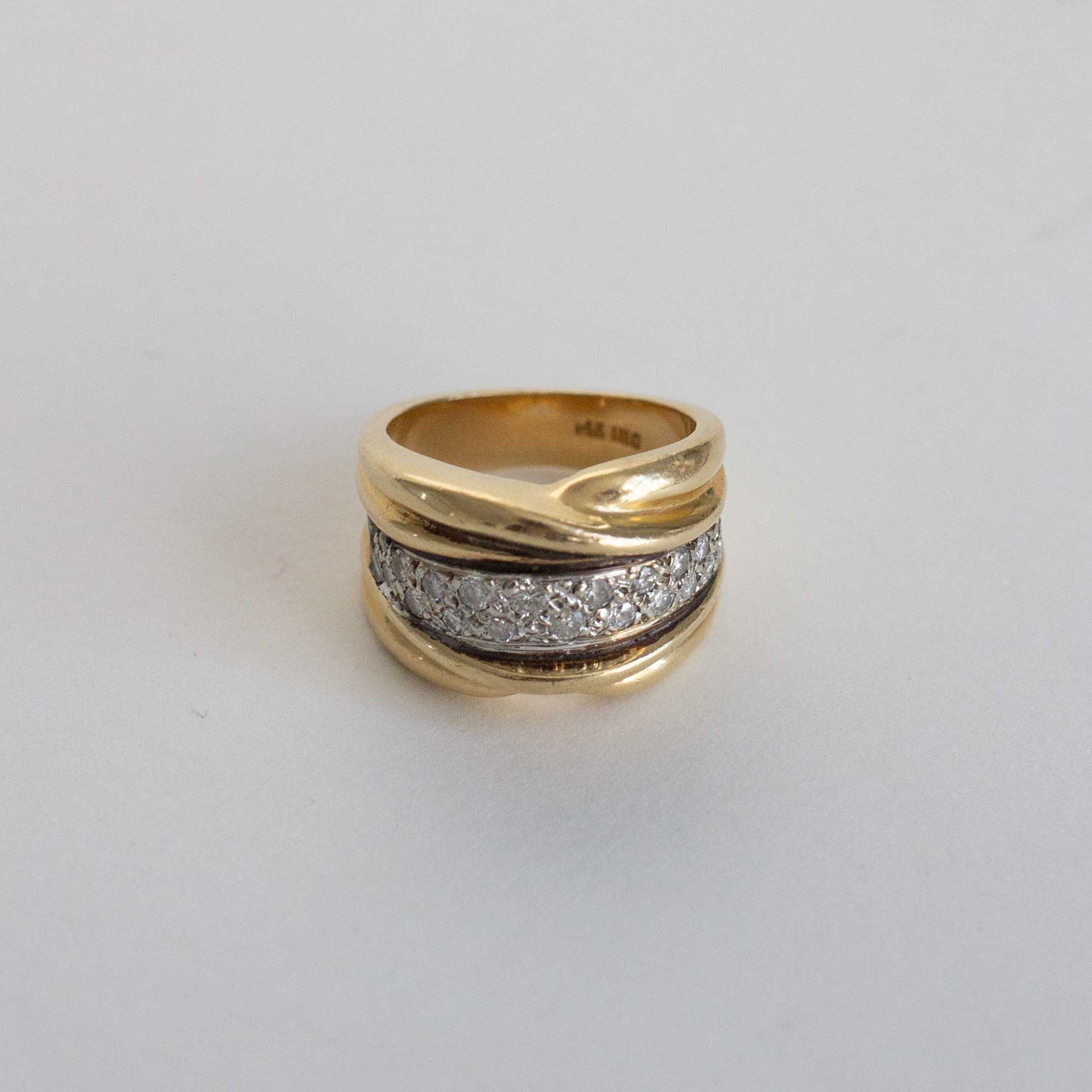 Vintage Stacked Diamond Twist Ring