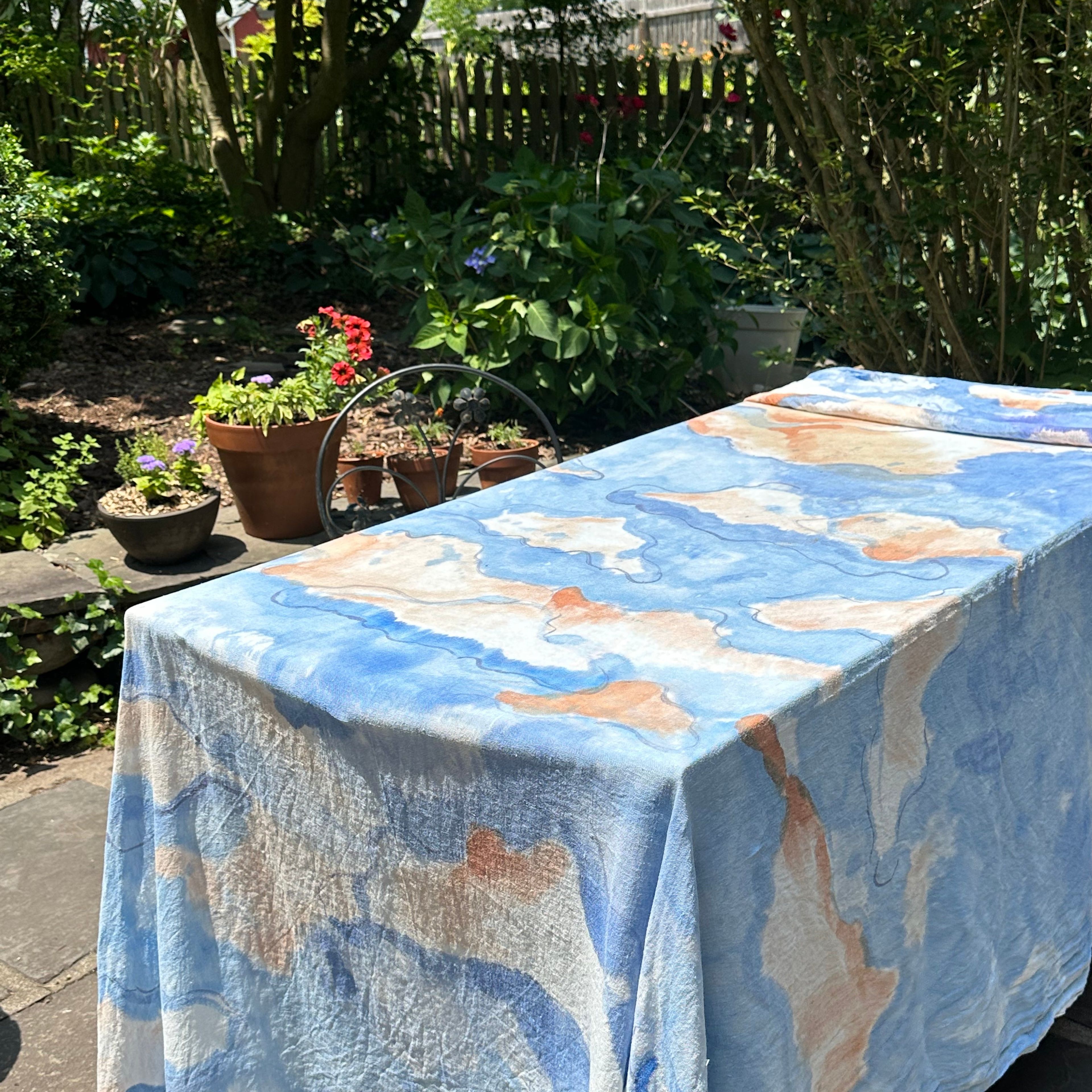 Evening Clouds - Hand Painted Tablecloth