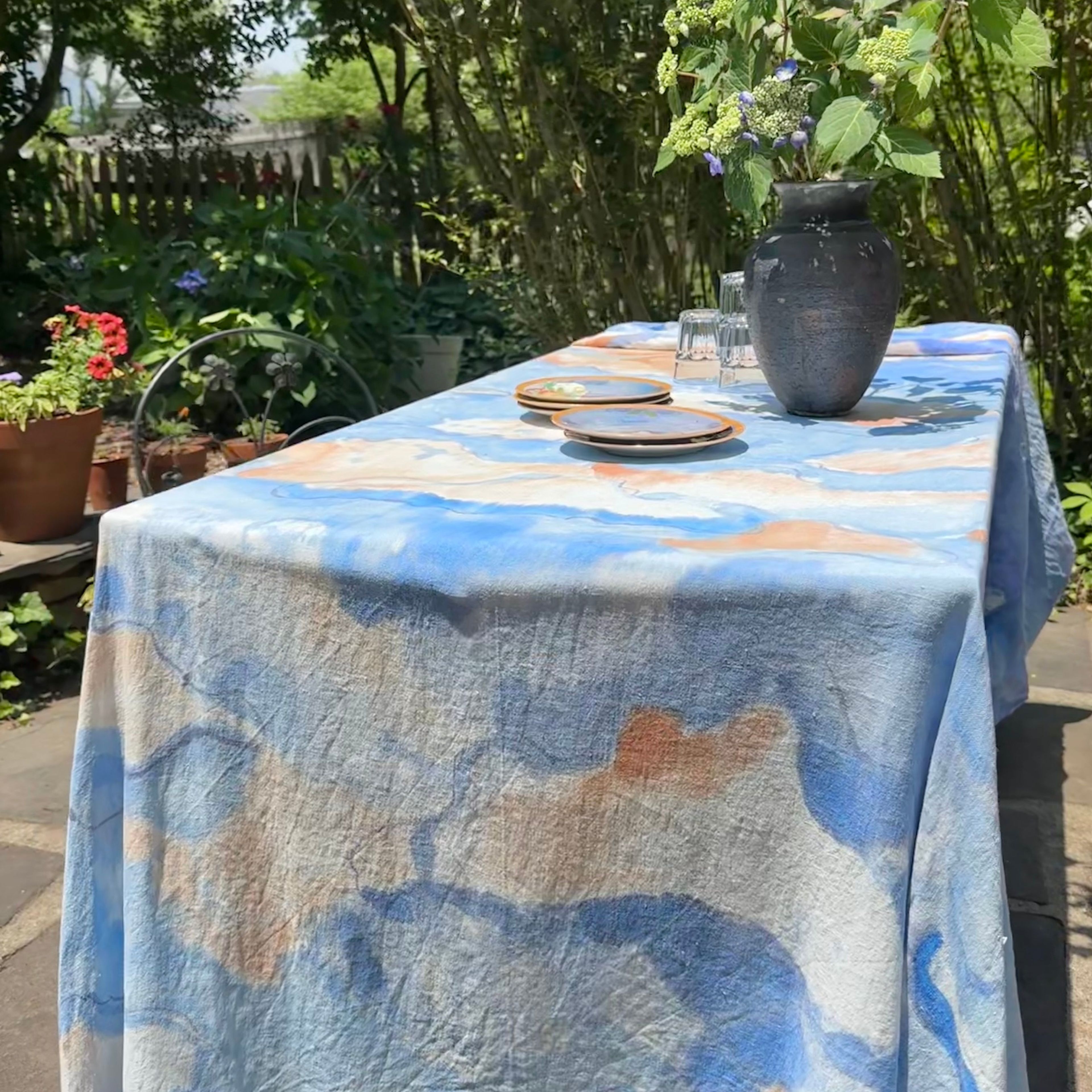 Evening Clouds - Hand Painted Tablecloth