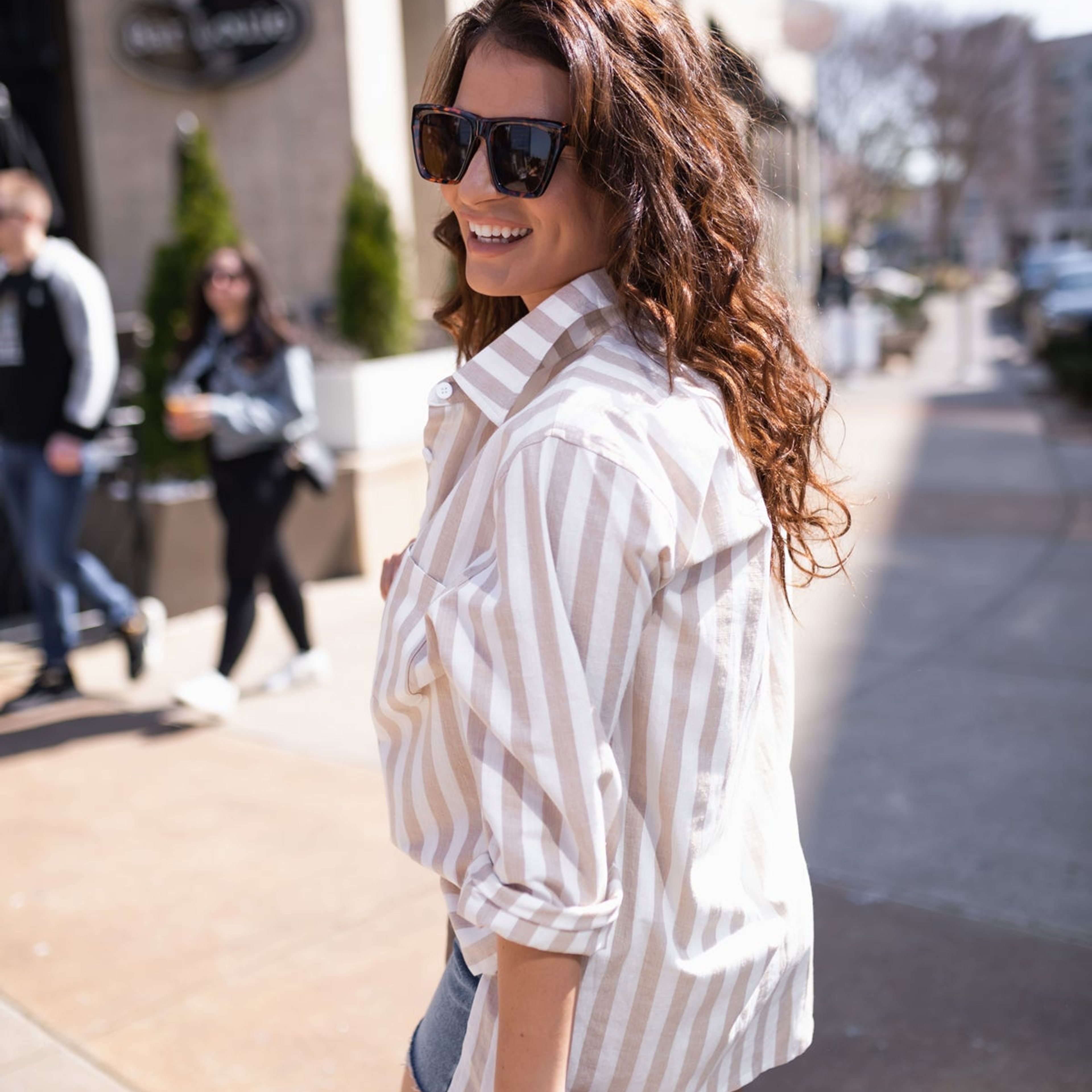 Barefoot Babe Striped Button Down
