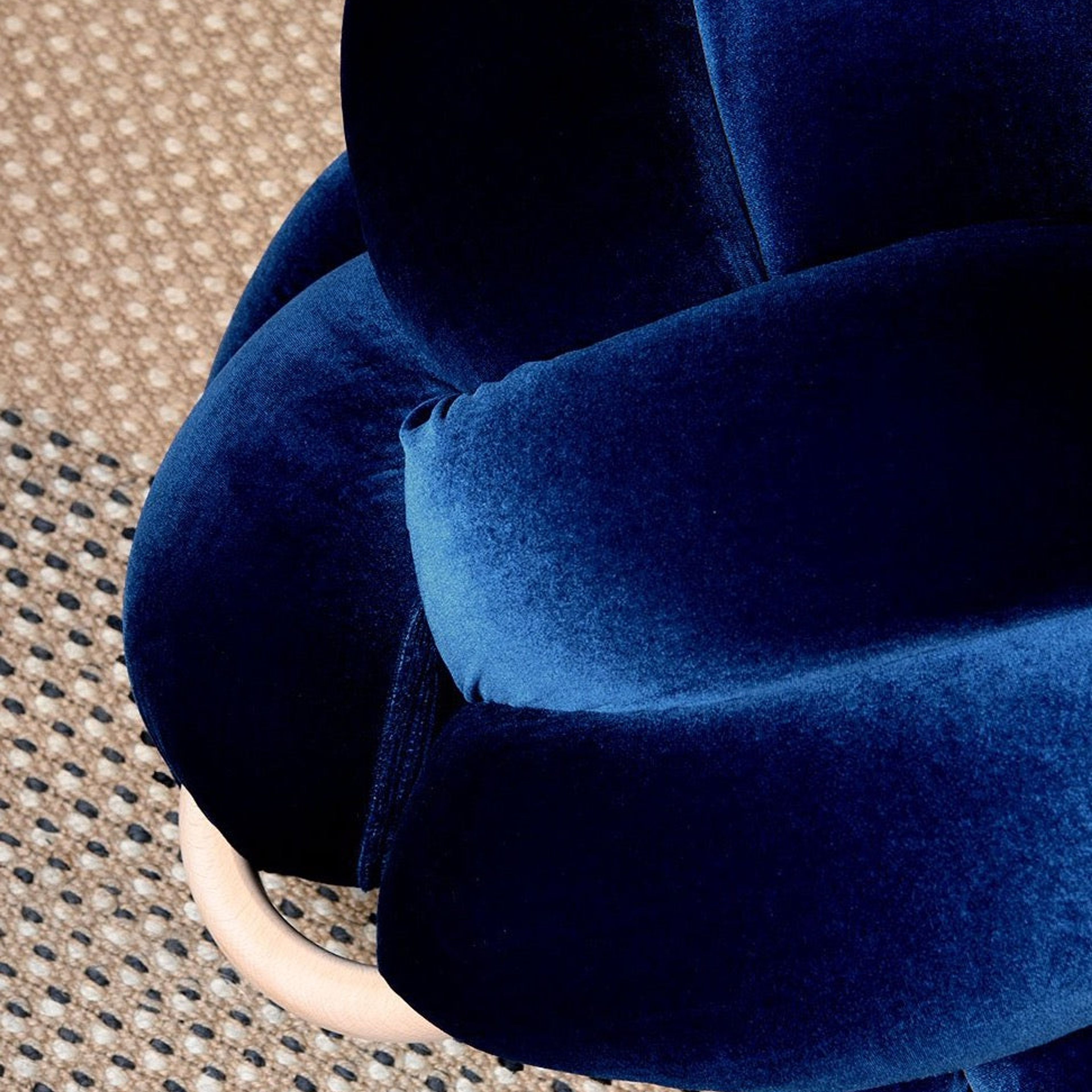 (L) Midnight Blue Velvet Knot Floor Cushion