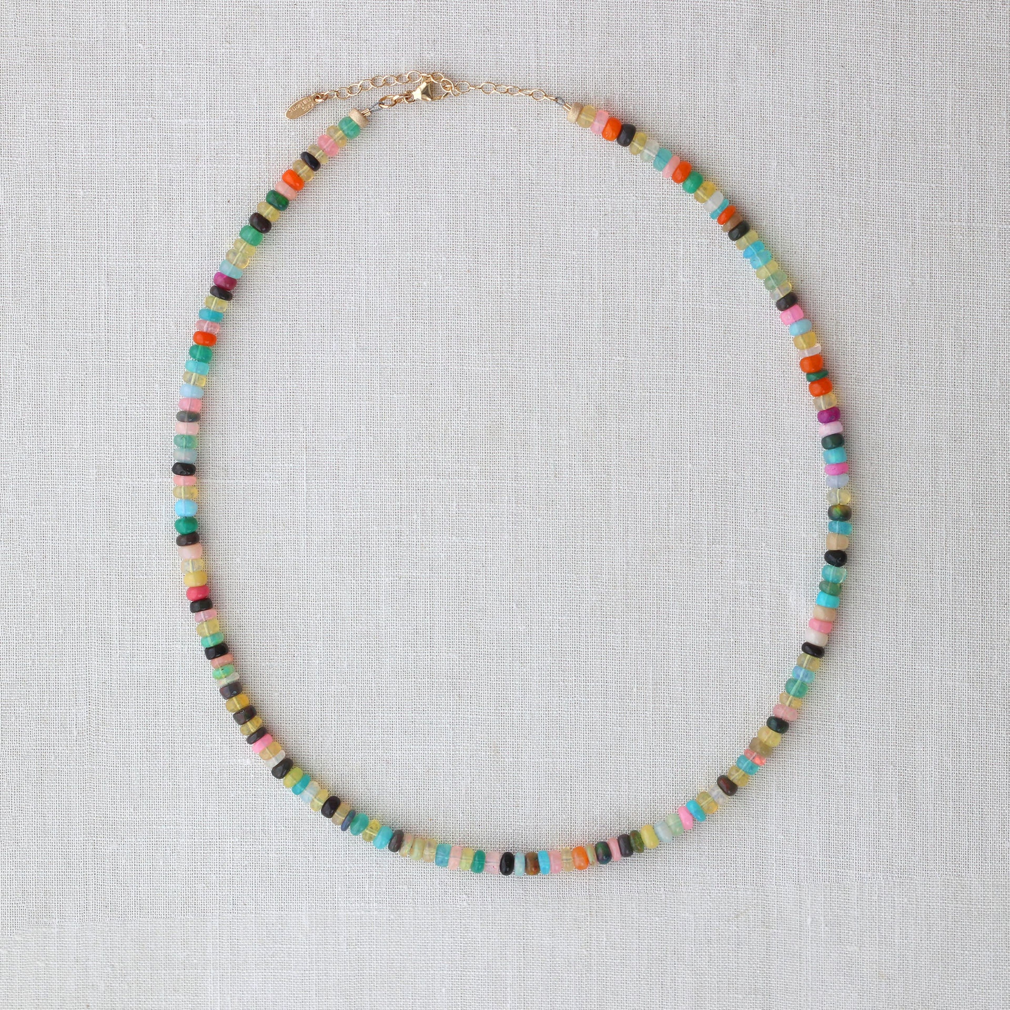 Multi-Colored Opal Beaded Necklace