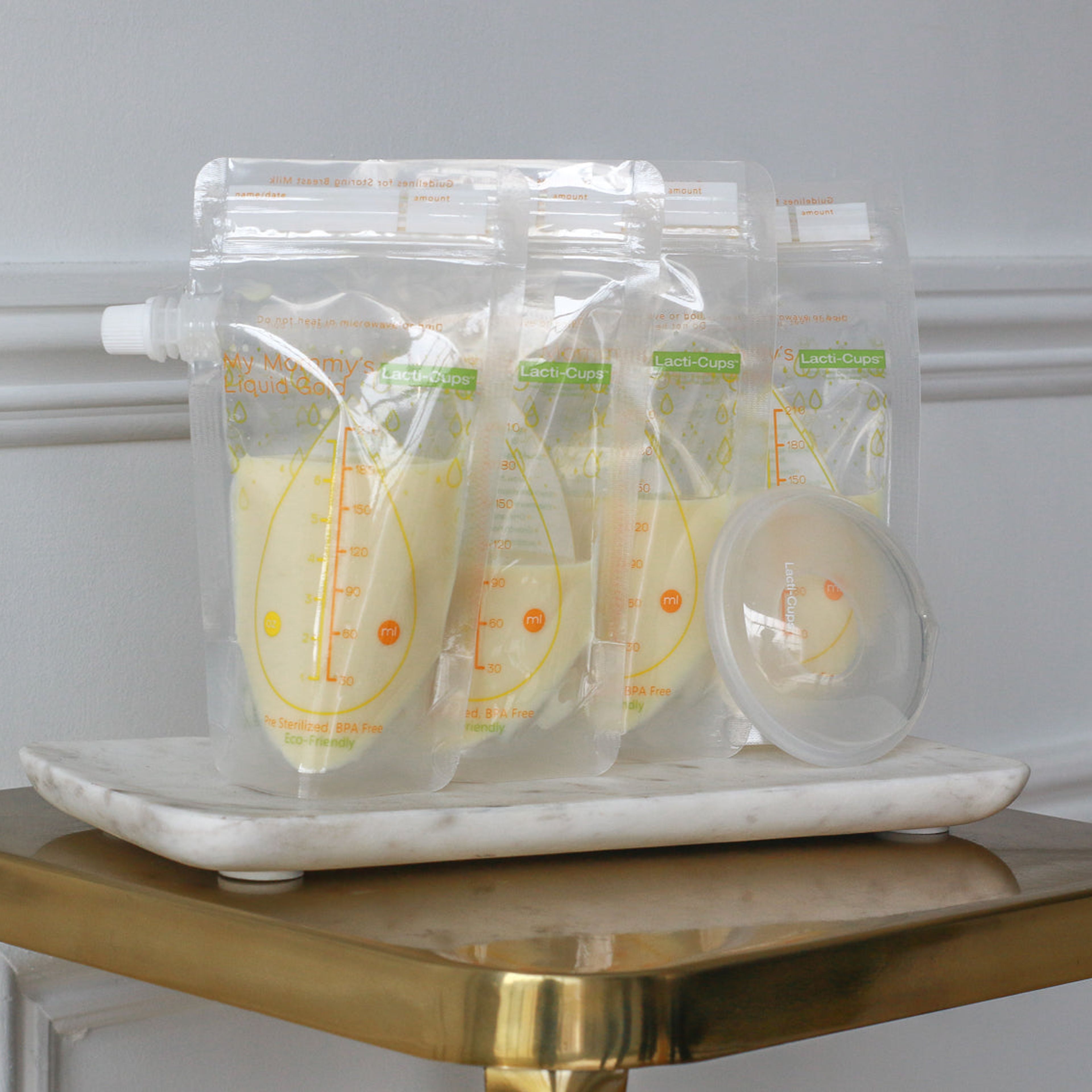 Starter Set - Reusable Breastmilk Storage Bags and Lacticups Essentials (Stoppers Included)