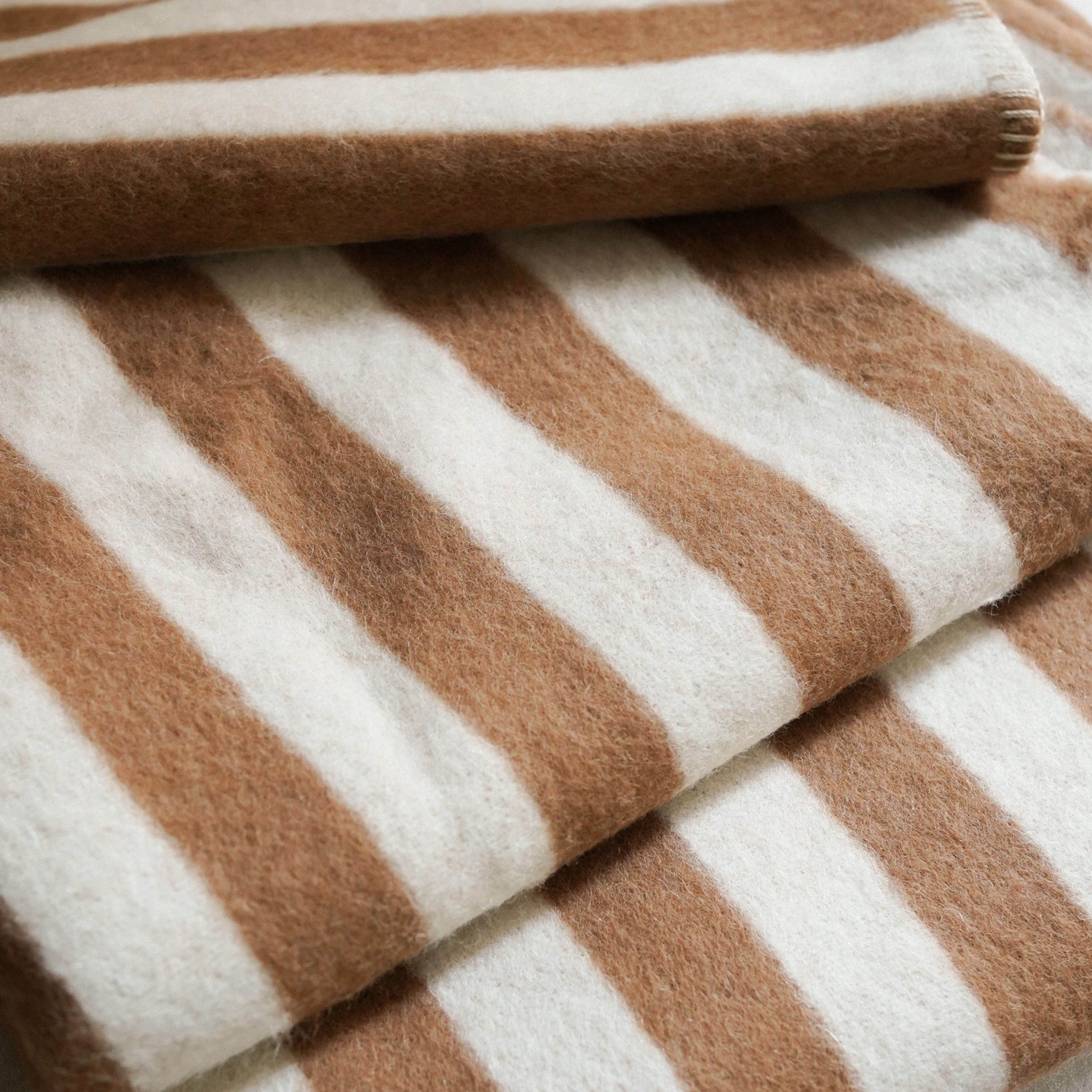 Stills Heirloom Blanket in Tobacco & Ivory Stripe