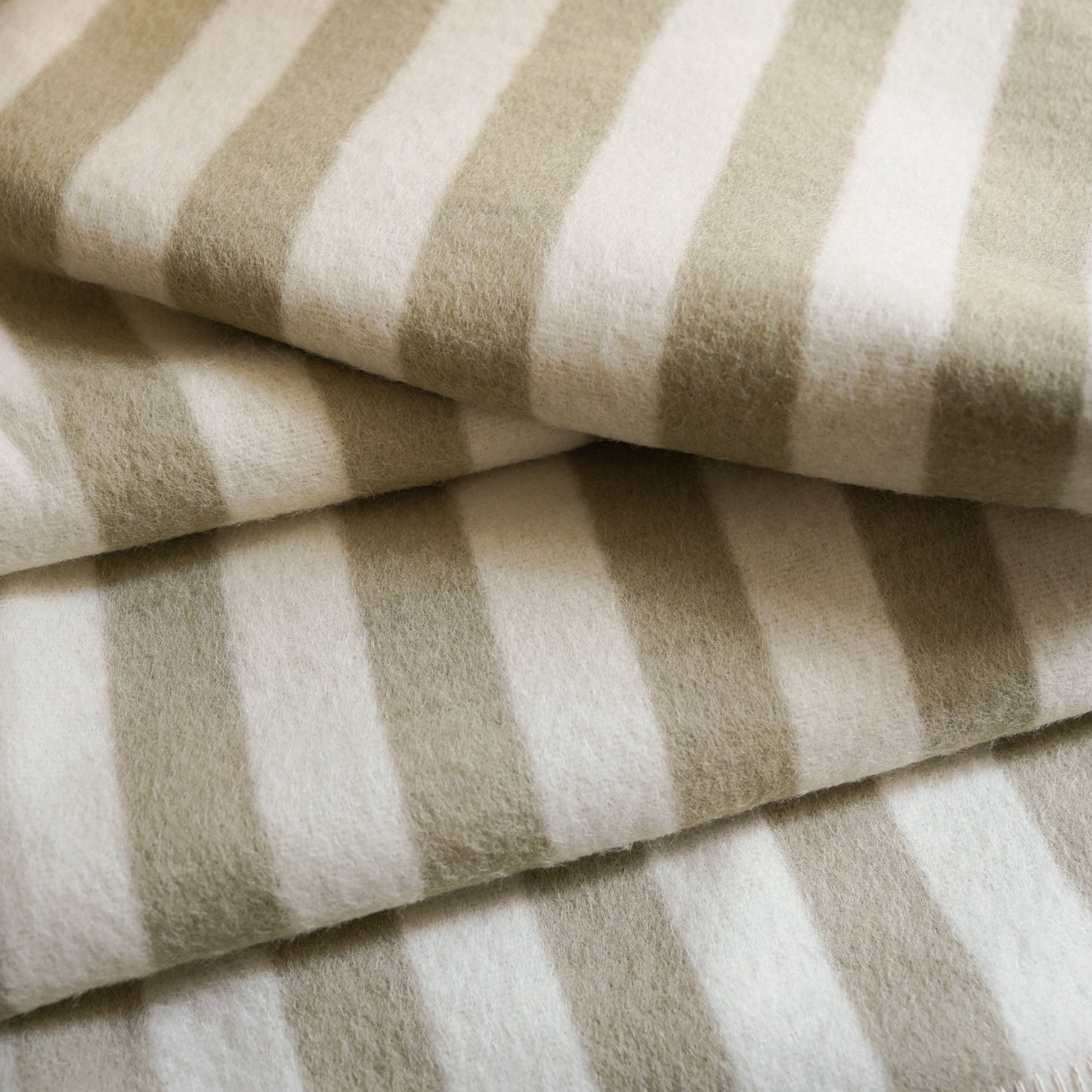Stills Heirloom Blanket in Boa & Ivory Stripe
