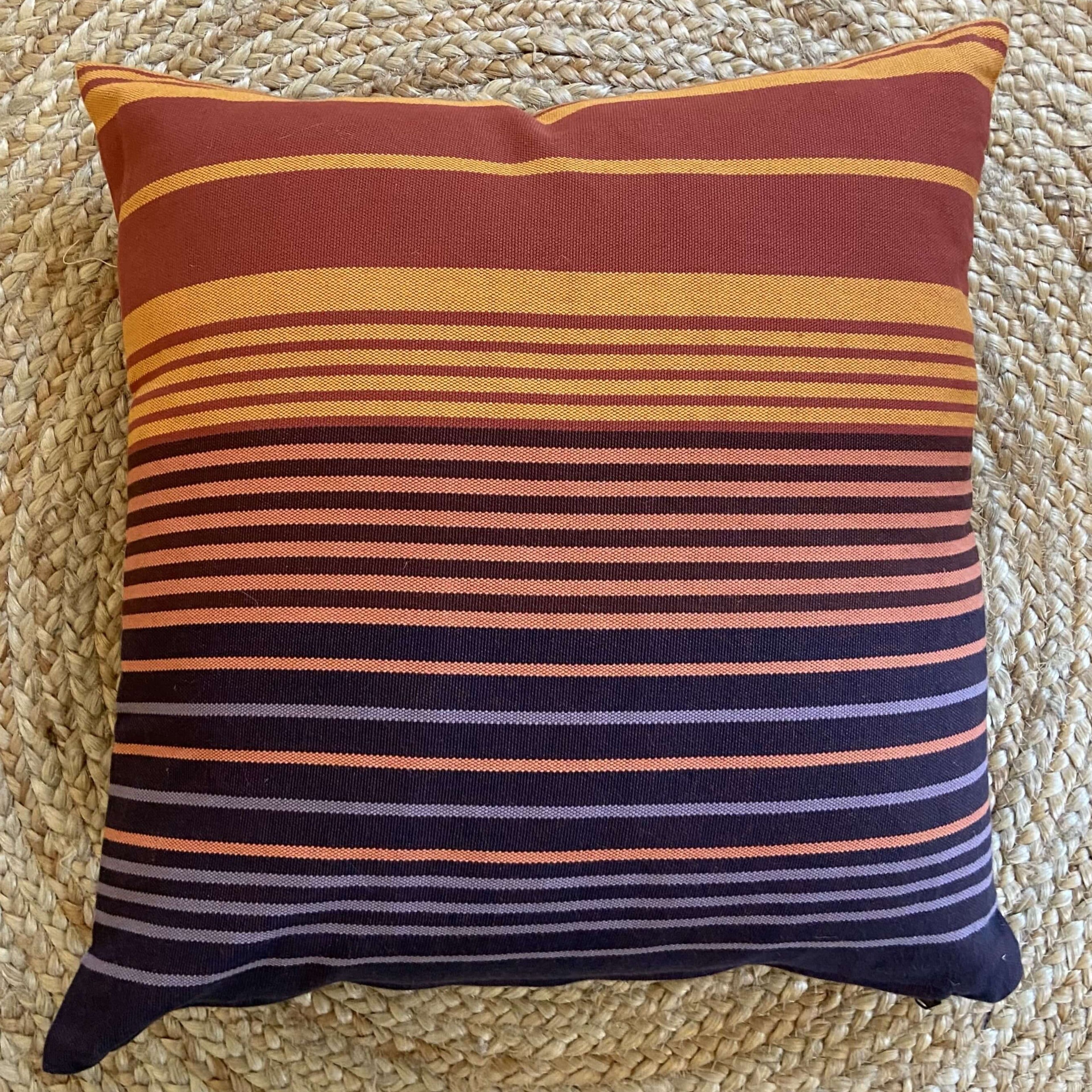 Striped Orange Pillow Cover | SUNSET