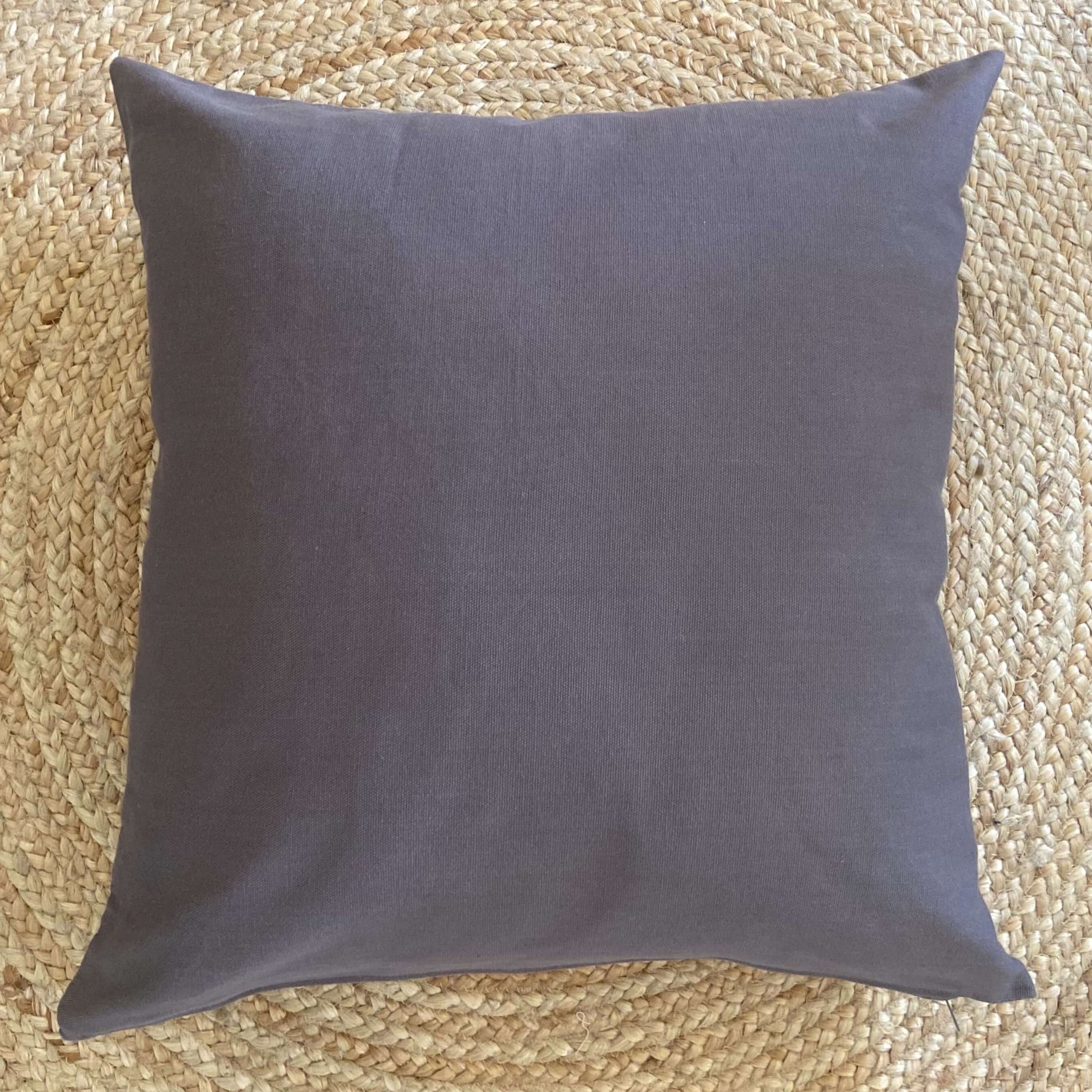 Gray Cotton Throw Pillow Cover | GRAY