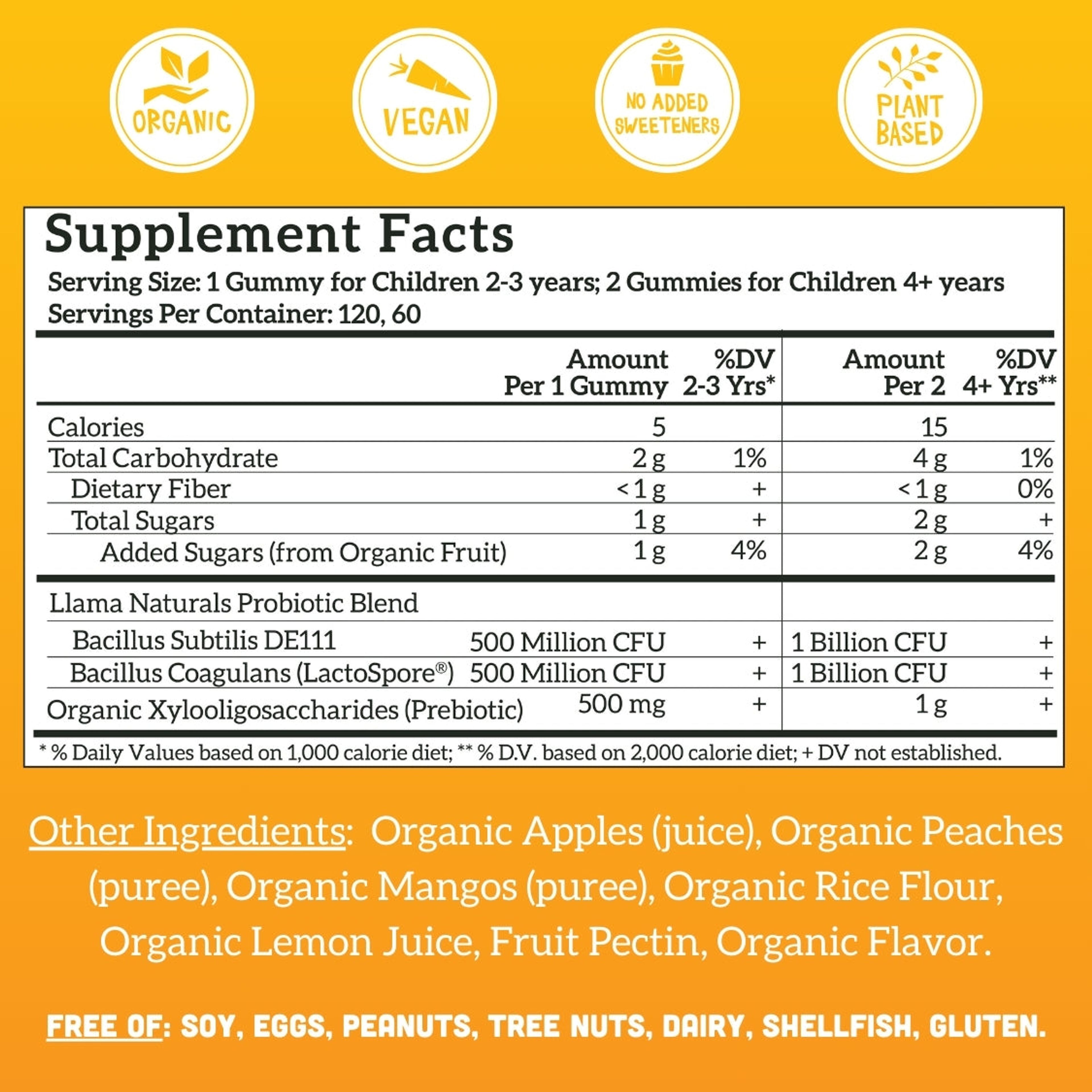 Kids Pre & Probiotic - Peach Mango (Organic) - 120 Count