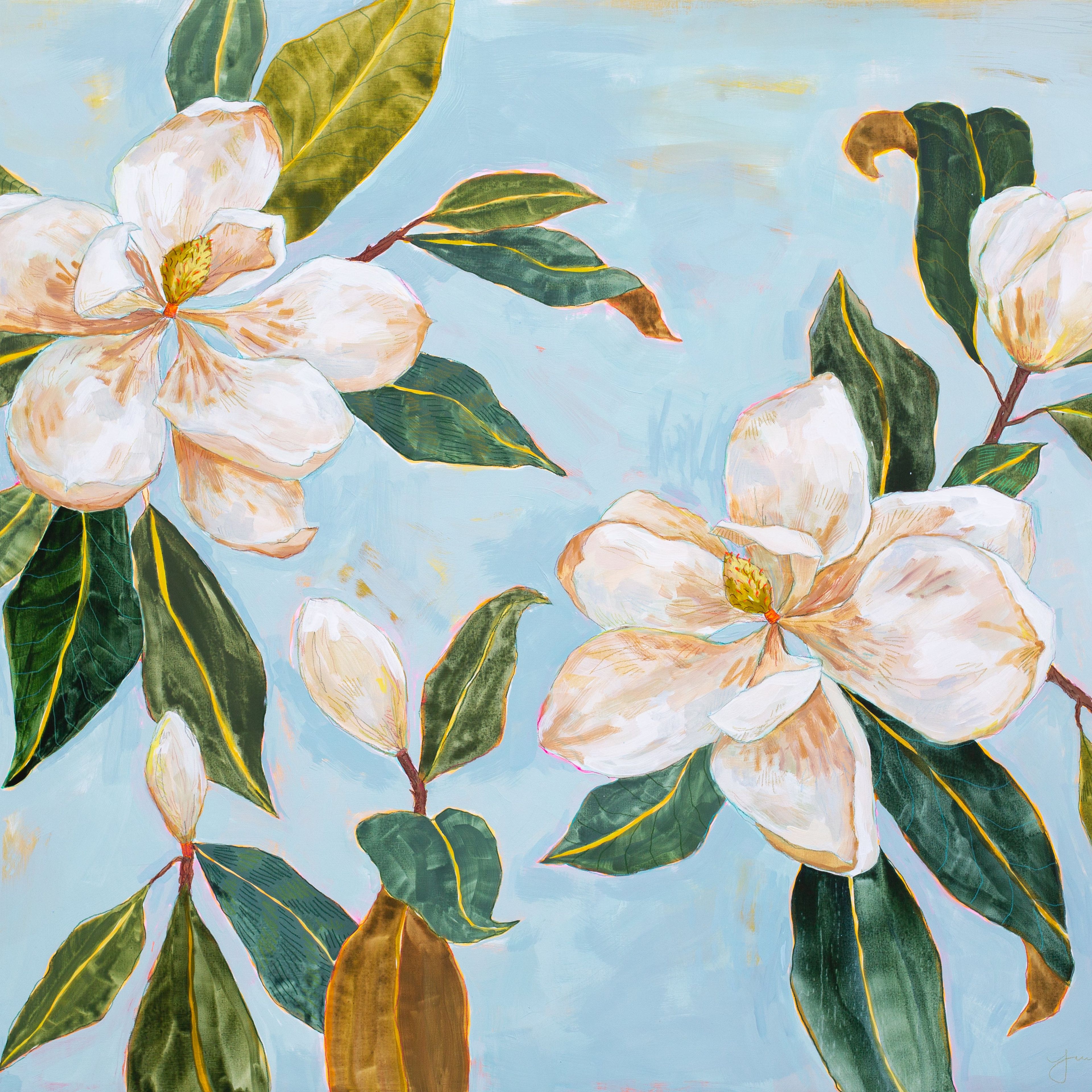 "Bluebird Blooms" Canvas Print