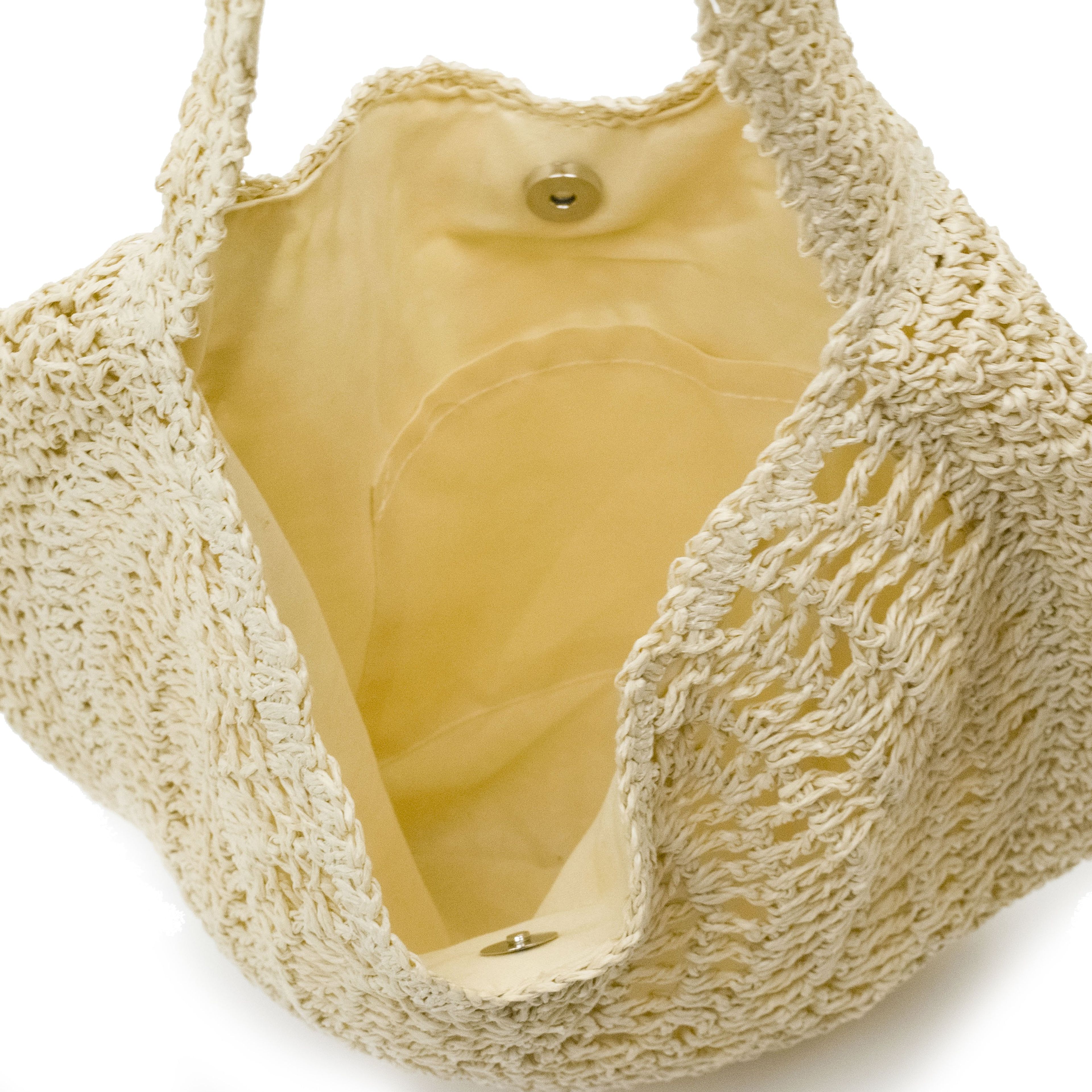 Ivory New Moon Woven Bag