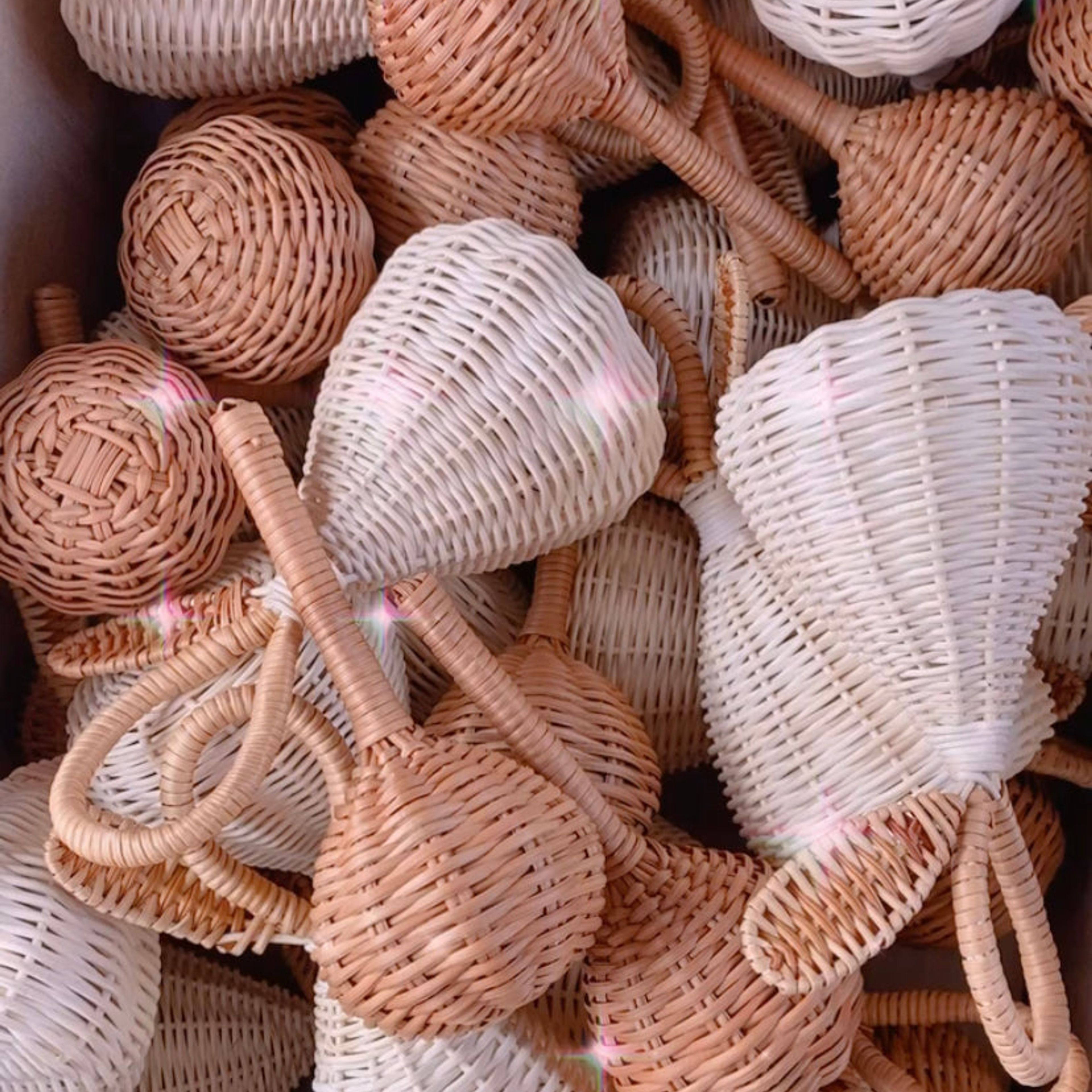The Rattan Baby Rattle Brown