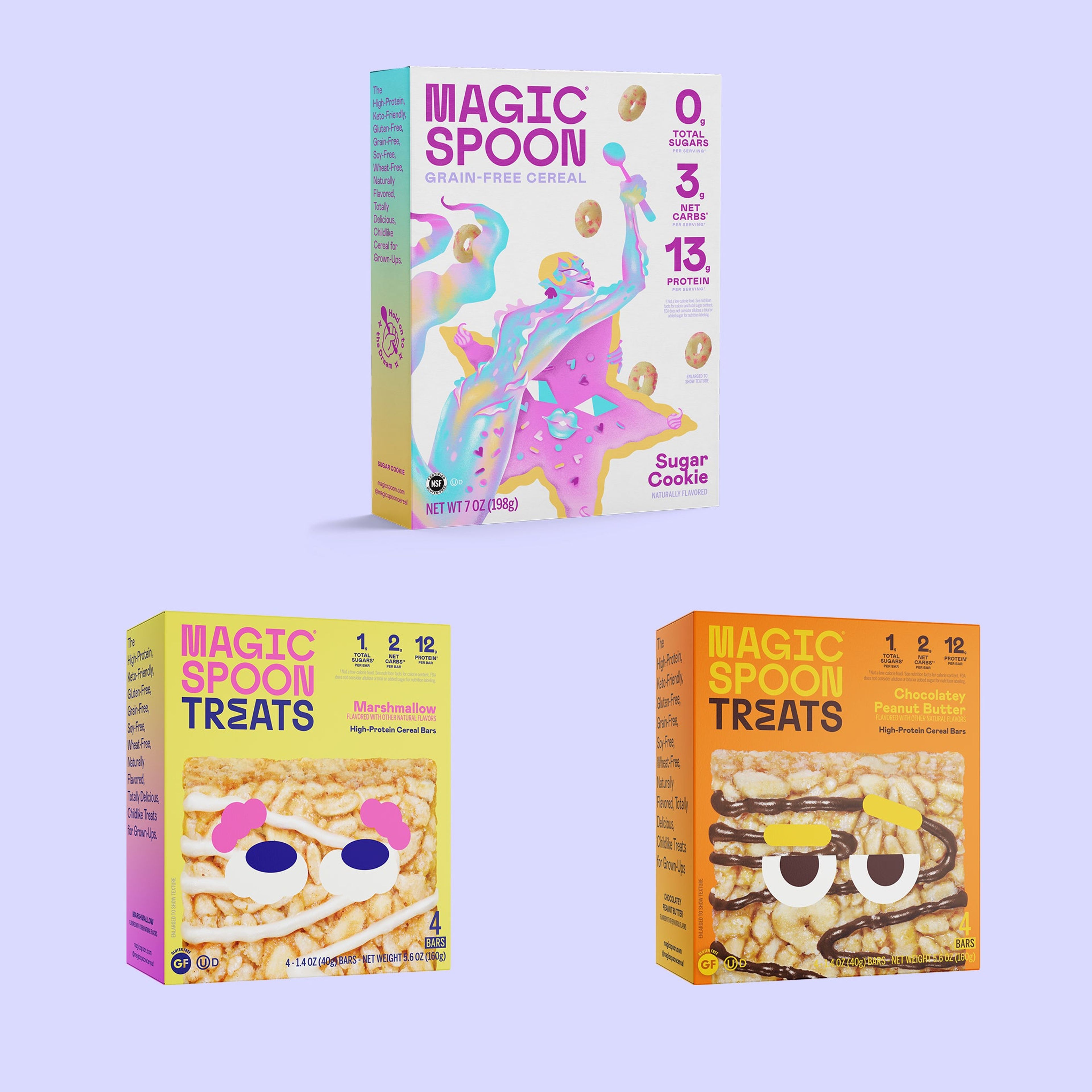 Holiday Treats Pack  - 8 cereal treats (2 boxes) + 2 boxes of cereal