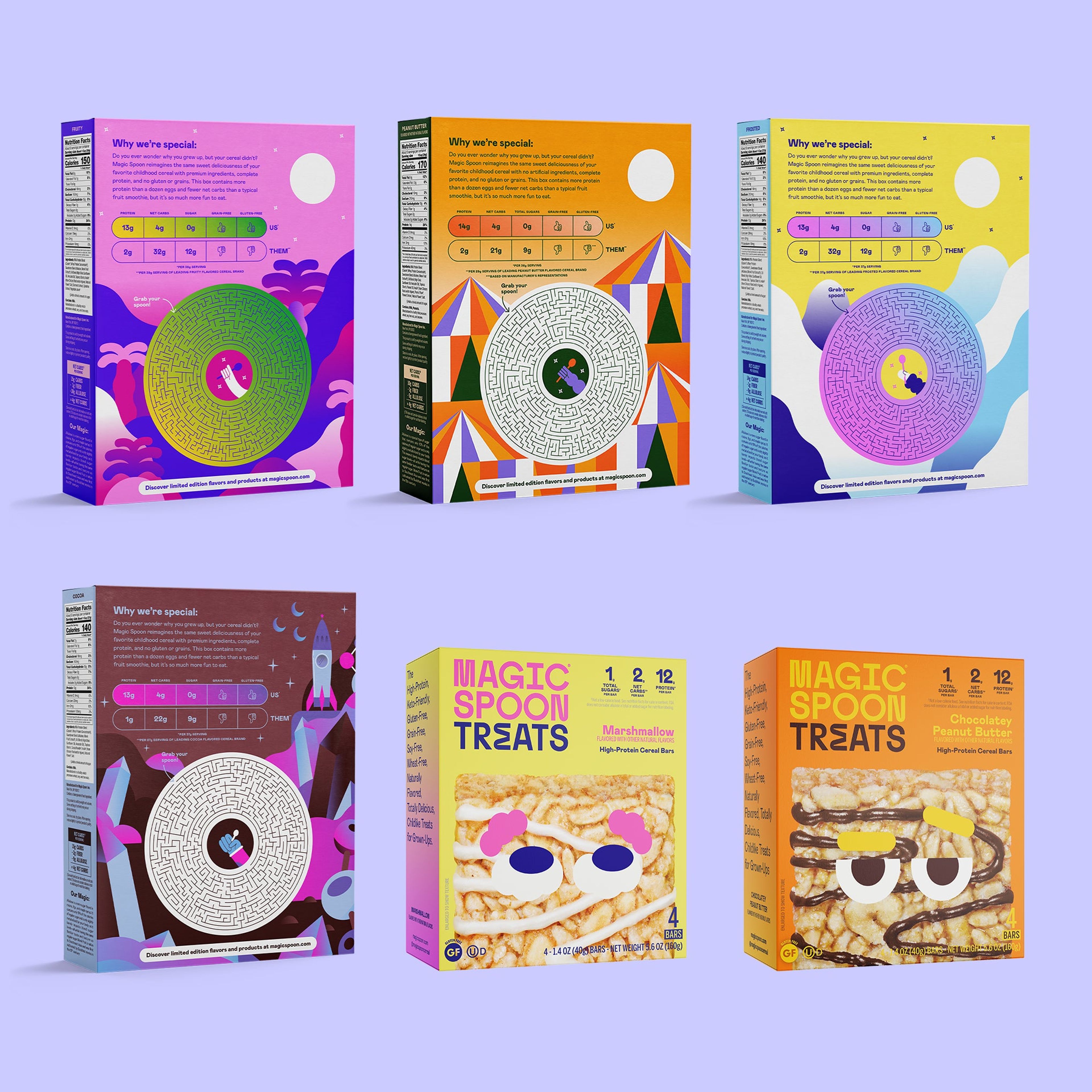 THE GO-TO BUNDLE - 16 cereal treats  (4 boxes) + 4 Boxes of Cereal