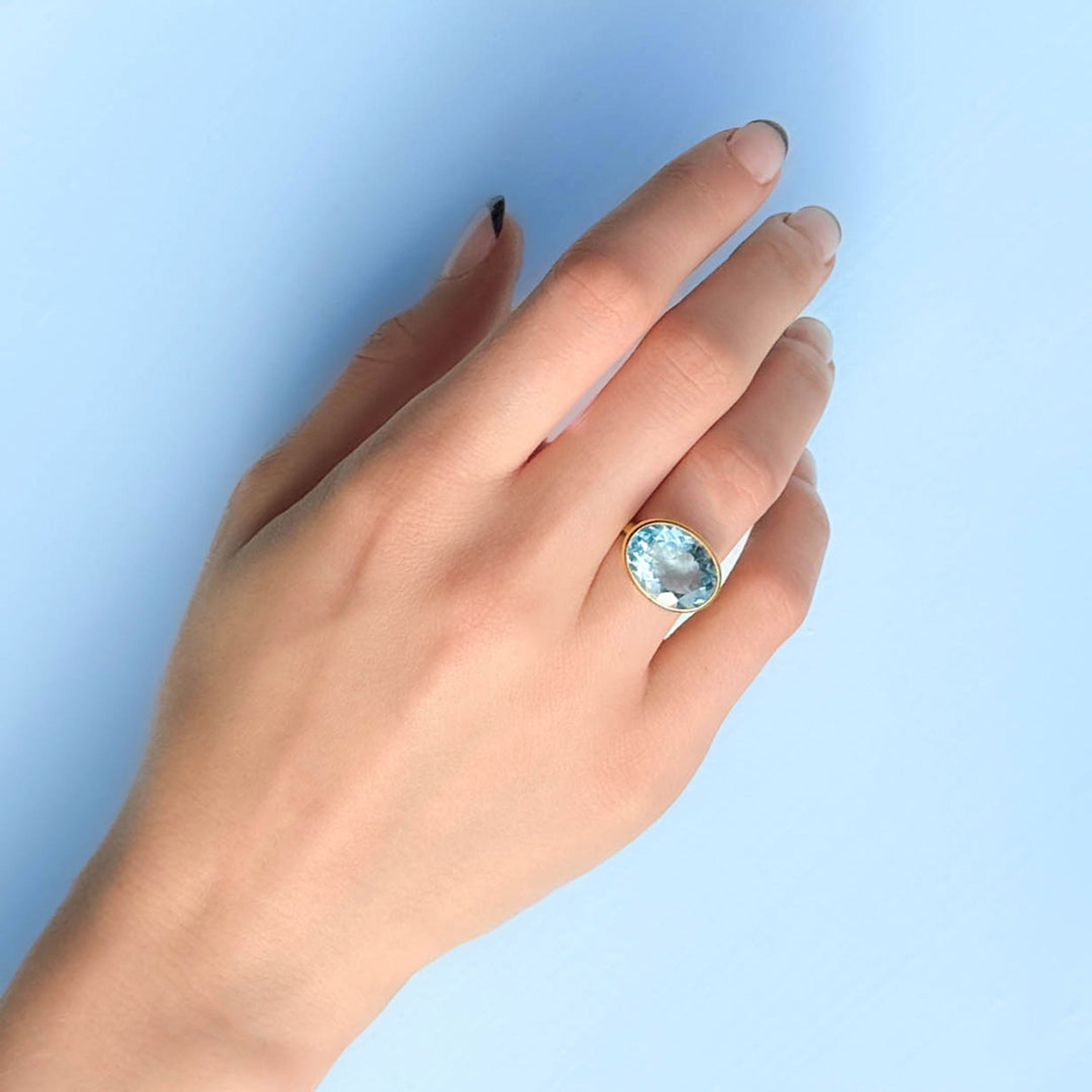 Aquamarine Princess Ring